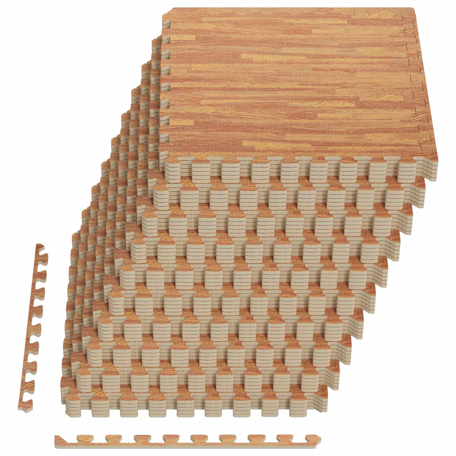 Padló szőnyegek 50 pcs faszínű 18 m² eva hab