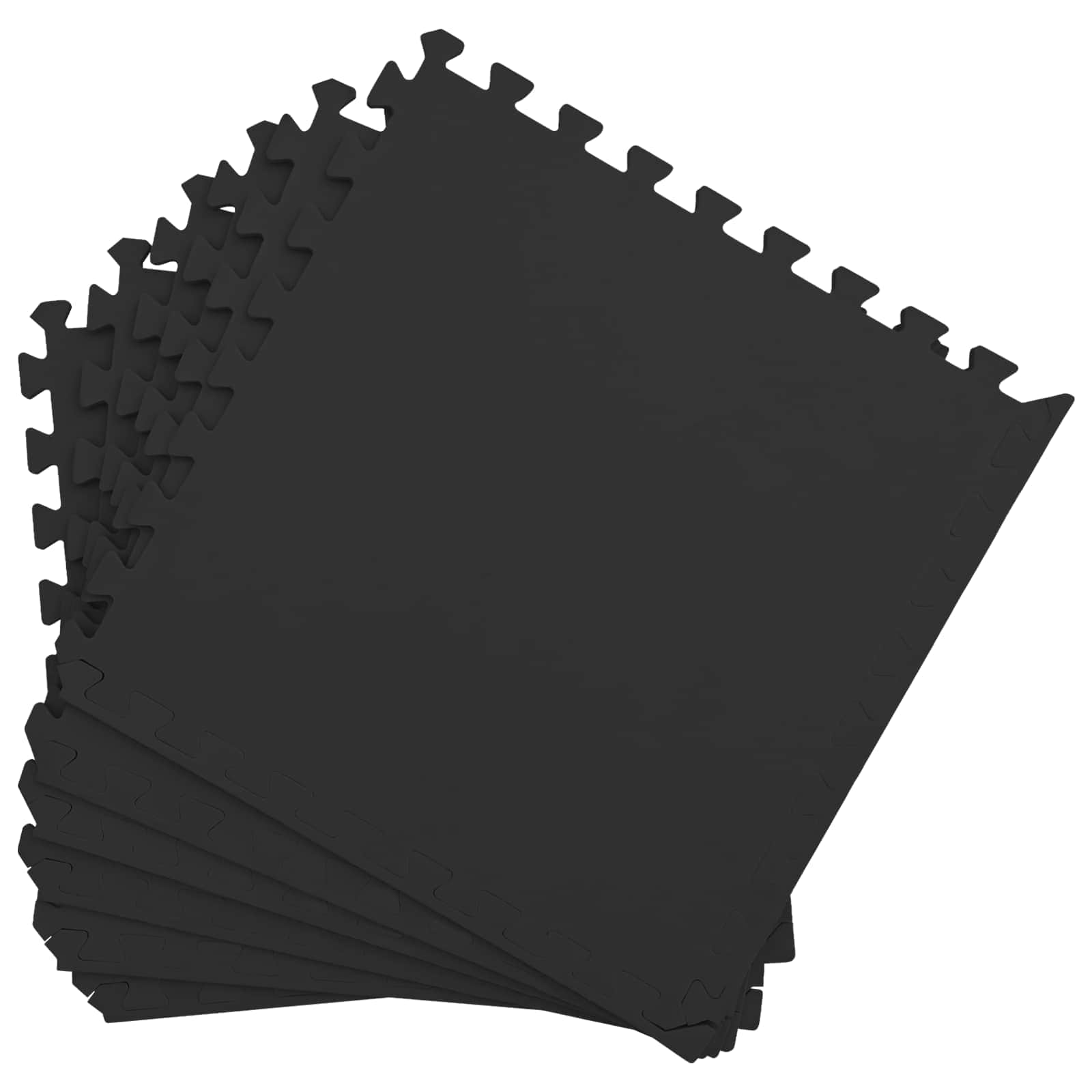 Padló szőnyegek 50 pcs fekete 18 m² eva hab