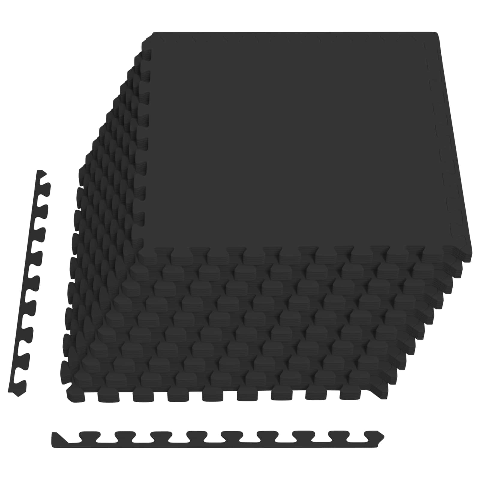 Padló szőnyegek 50 pcs fekete 18 m² eva hab