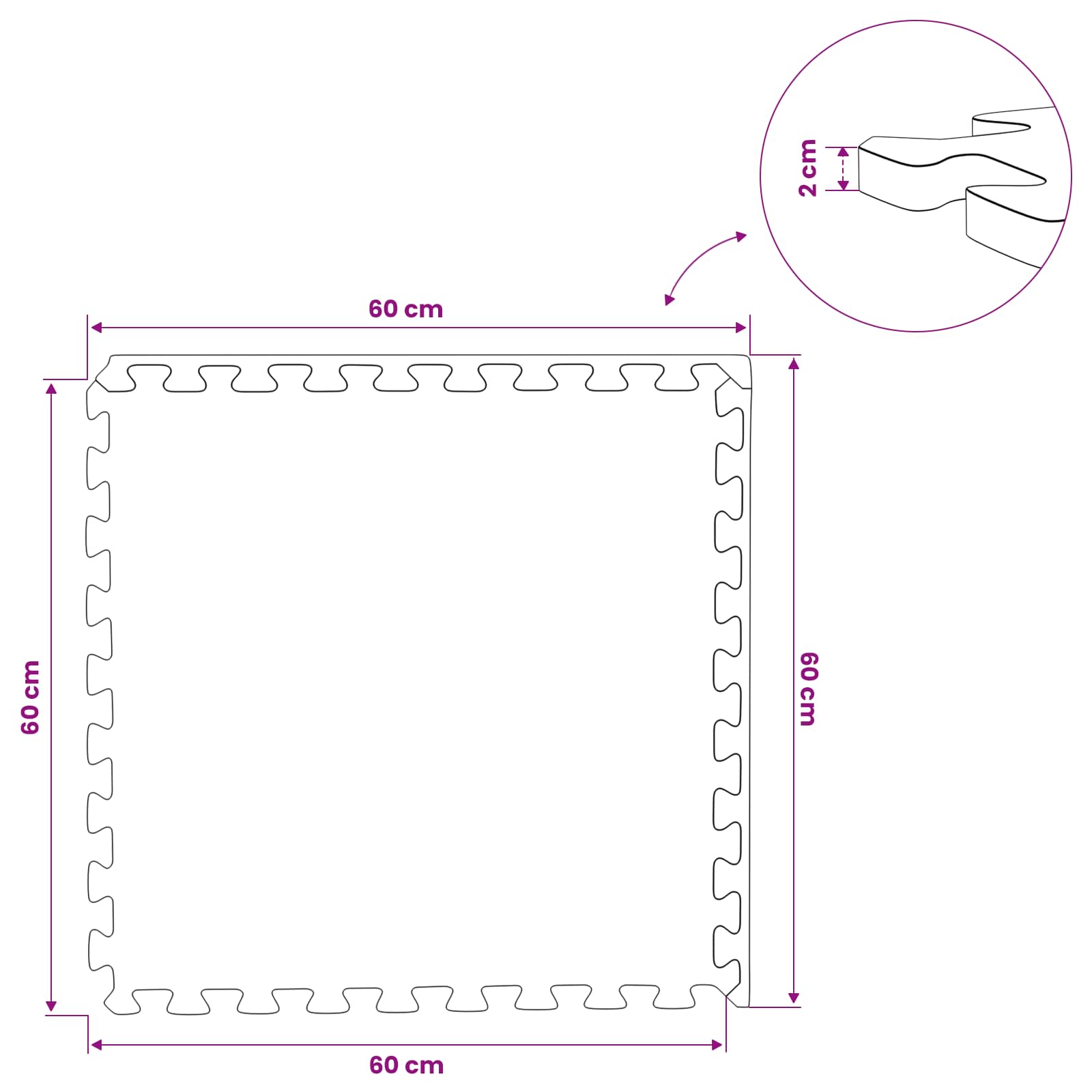 Padló szőnyegek 6 pcs kék 2,16 m² eva hab