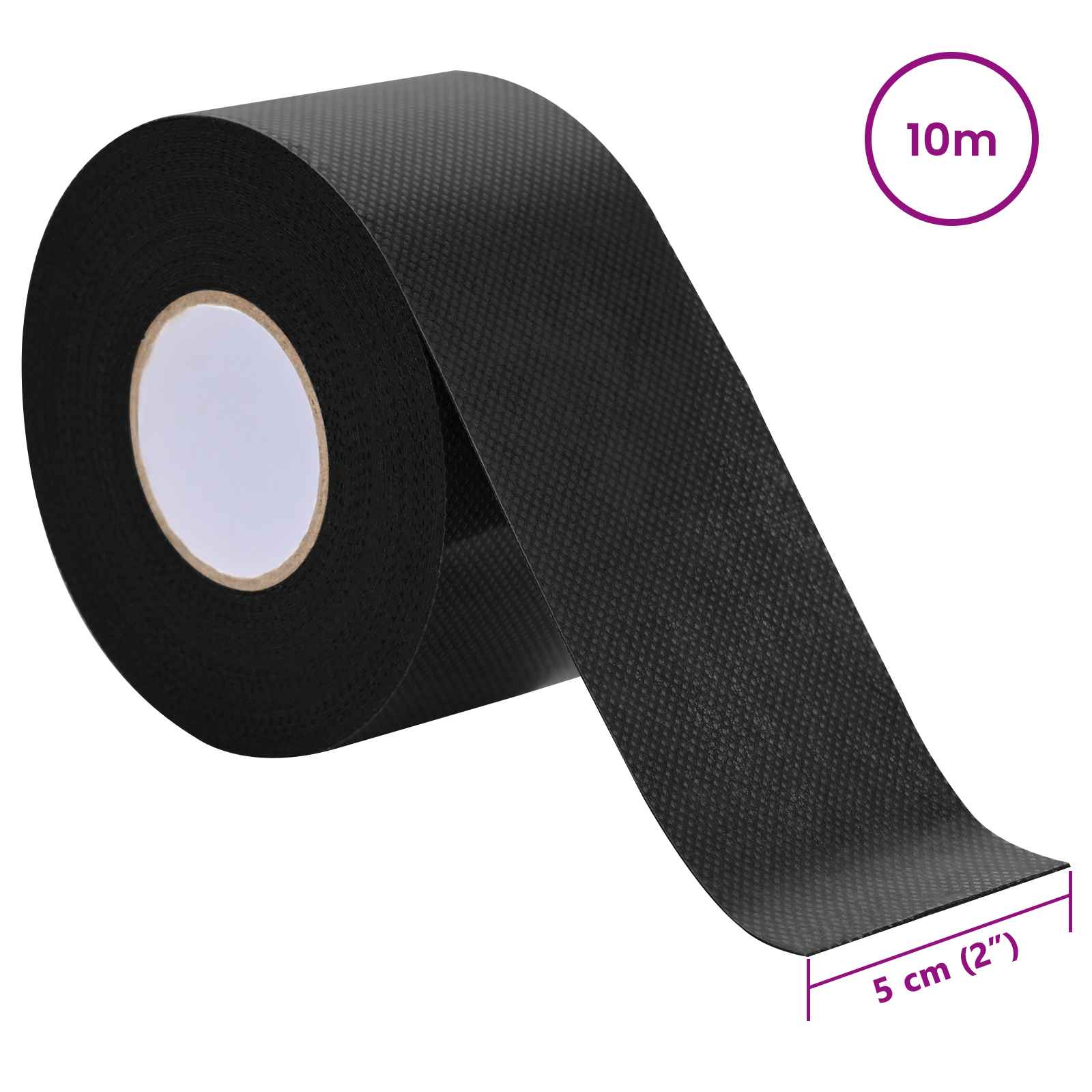 Öntapadó műfű szalag fekete 5 cm x 10 m nemes szövet