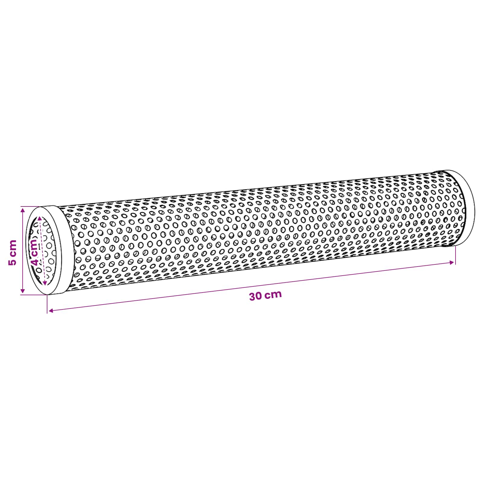 Vidaxl füstölő cső 2 db ø 5 x 30 cm rozsdamentes acél 304 ezüst