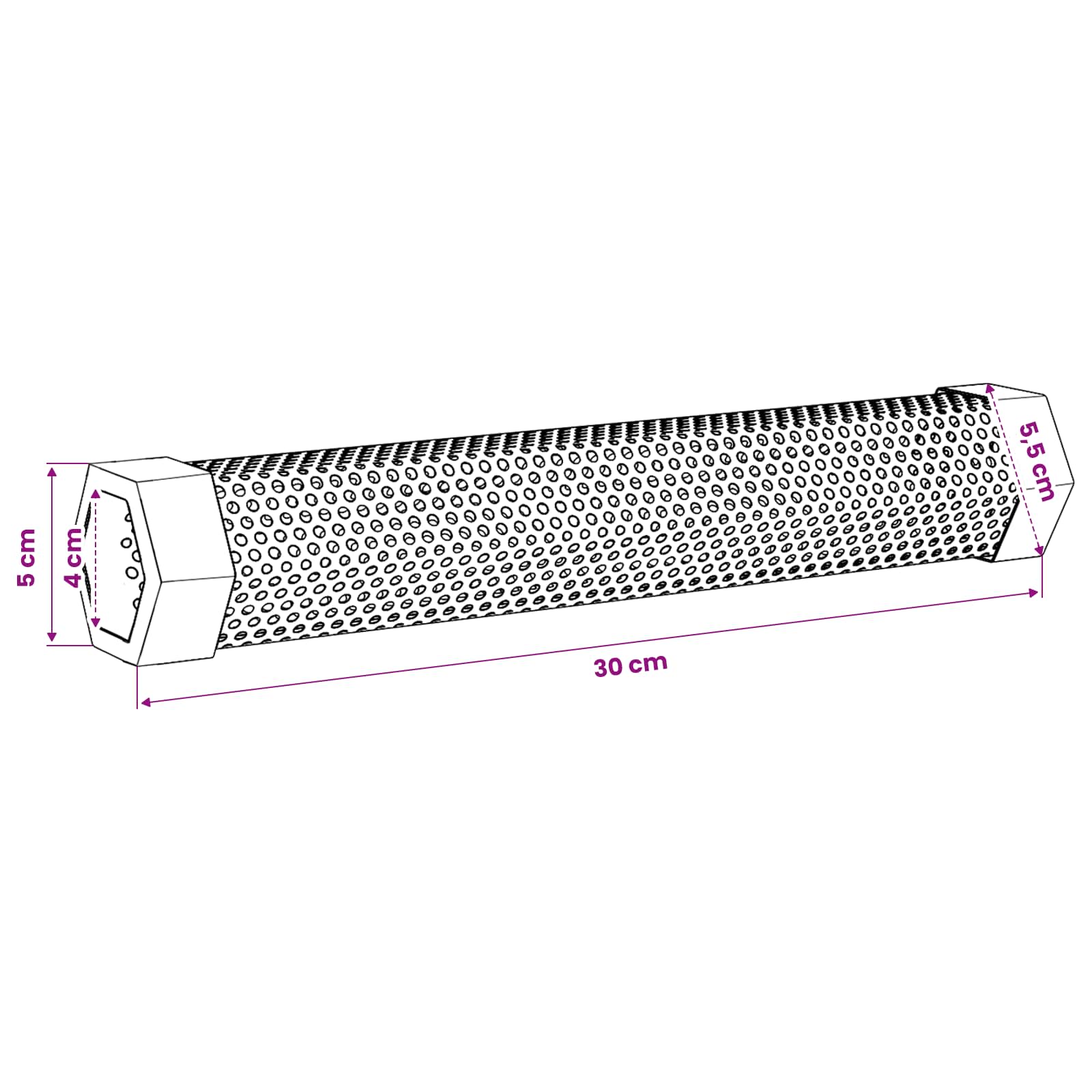 Vidaxl füstölő cső 2 db 5 x 5 x 30 cm rozsdamentes acél 304 ezüst