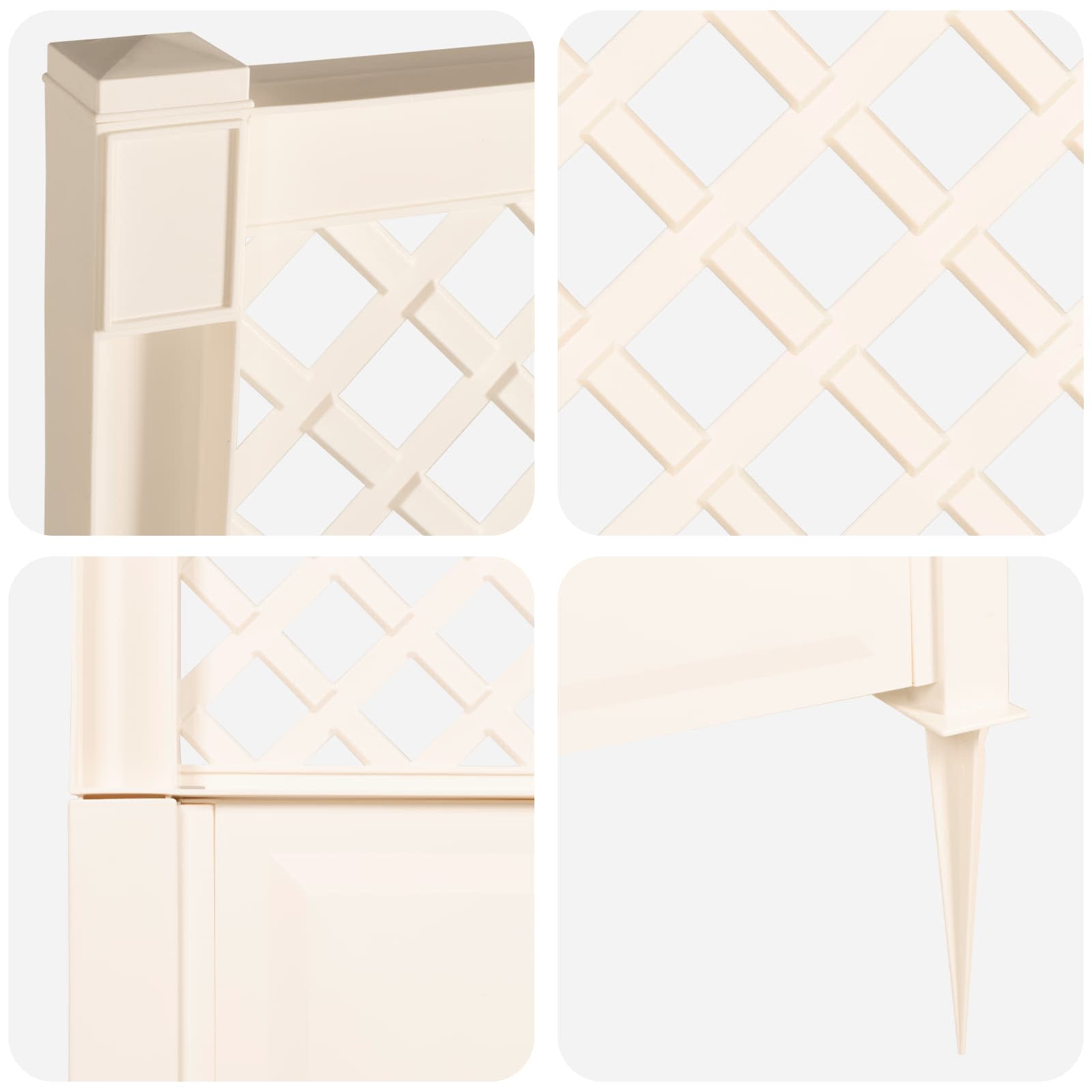 Trellis tüskével fehér 43 x 6 x 165 cm pp
