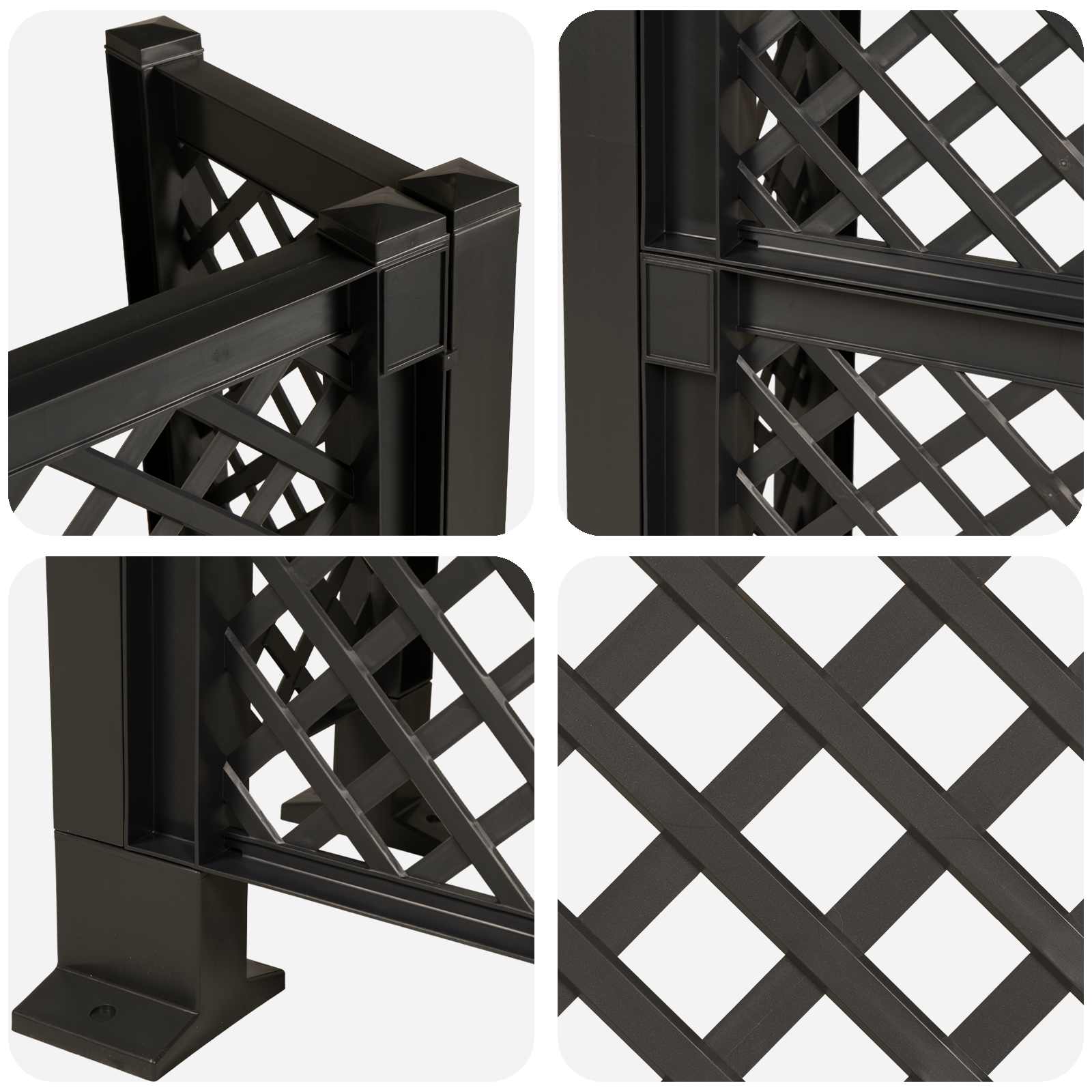 Kukás rács antracitszürke 123 x 47 x 114 cm pp