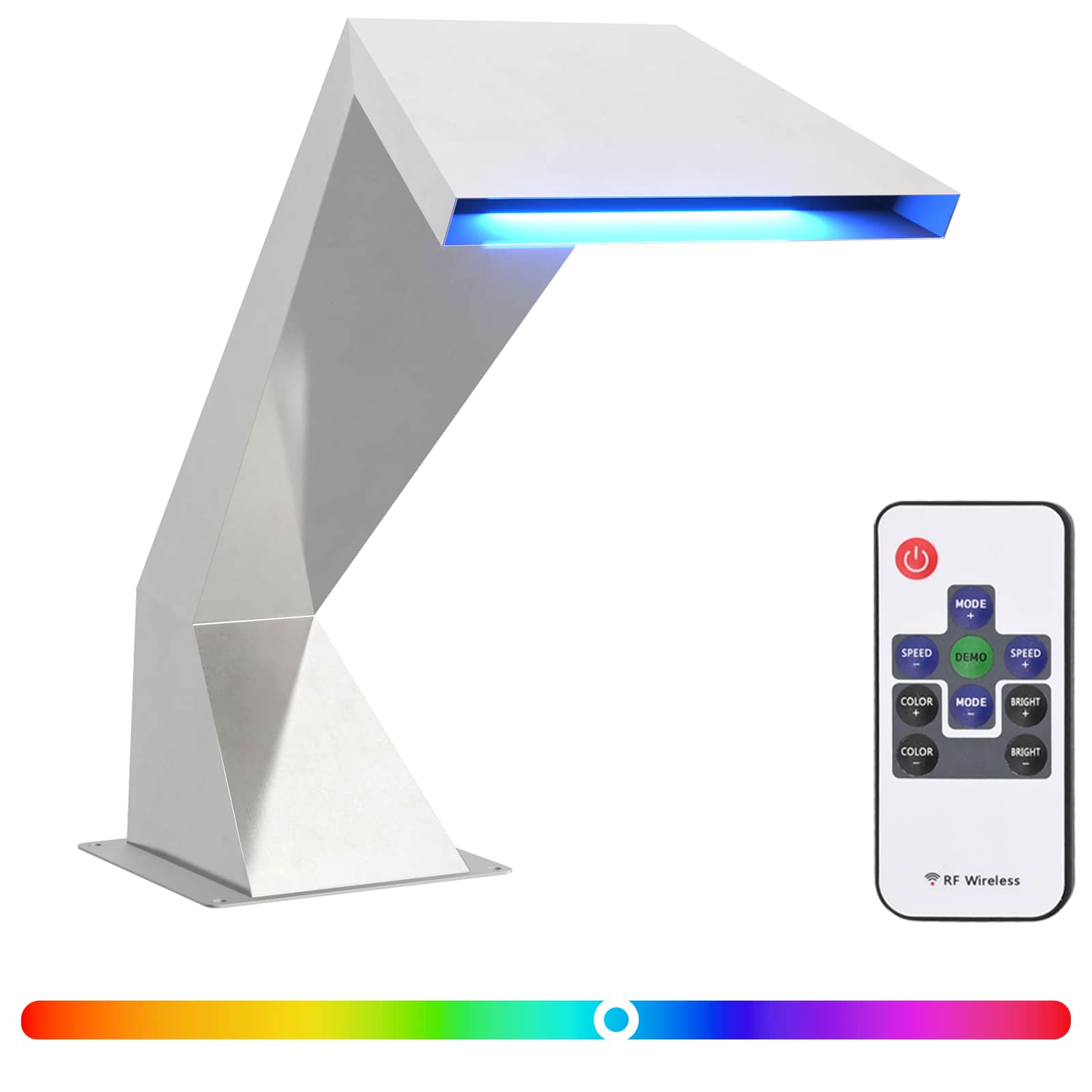 Rgb led-es medence vízesés rozsdamentes acél 63,5 x 29 x 51 cm