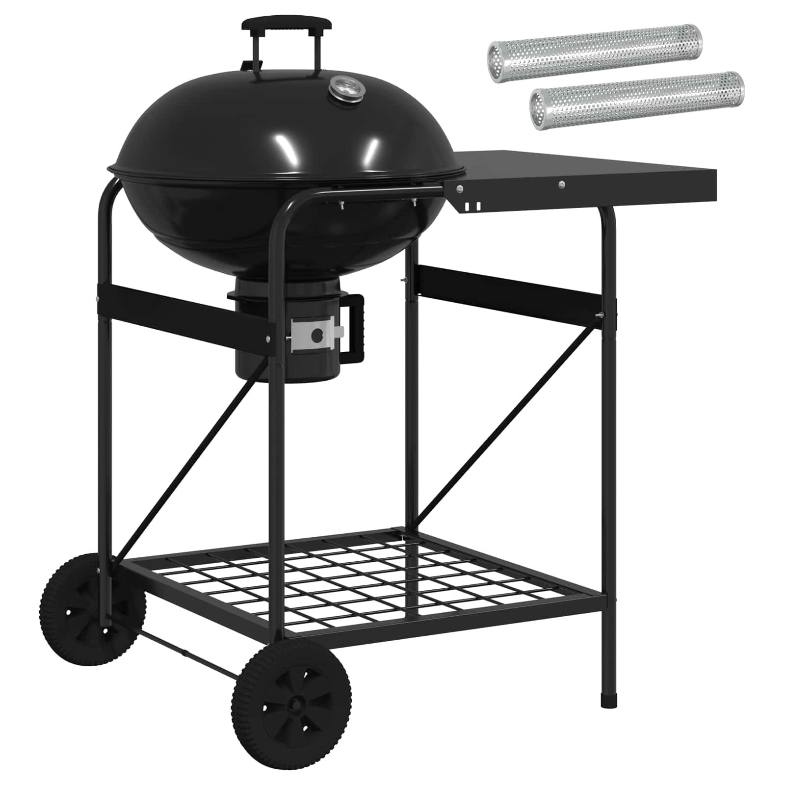 Faszenes grillsütő füstölő csövekkel 91 x 71 x 107 cm acél