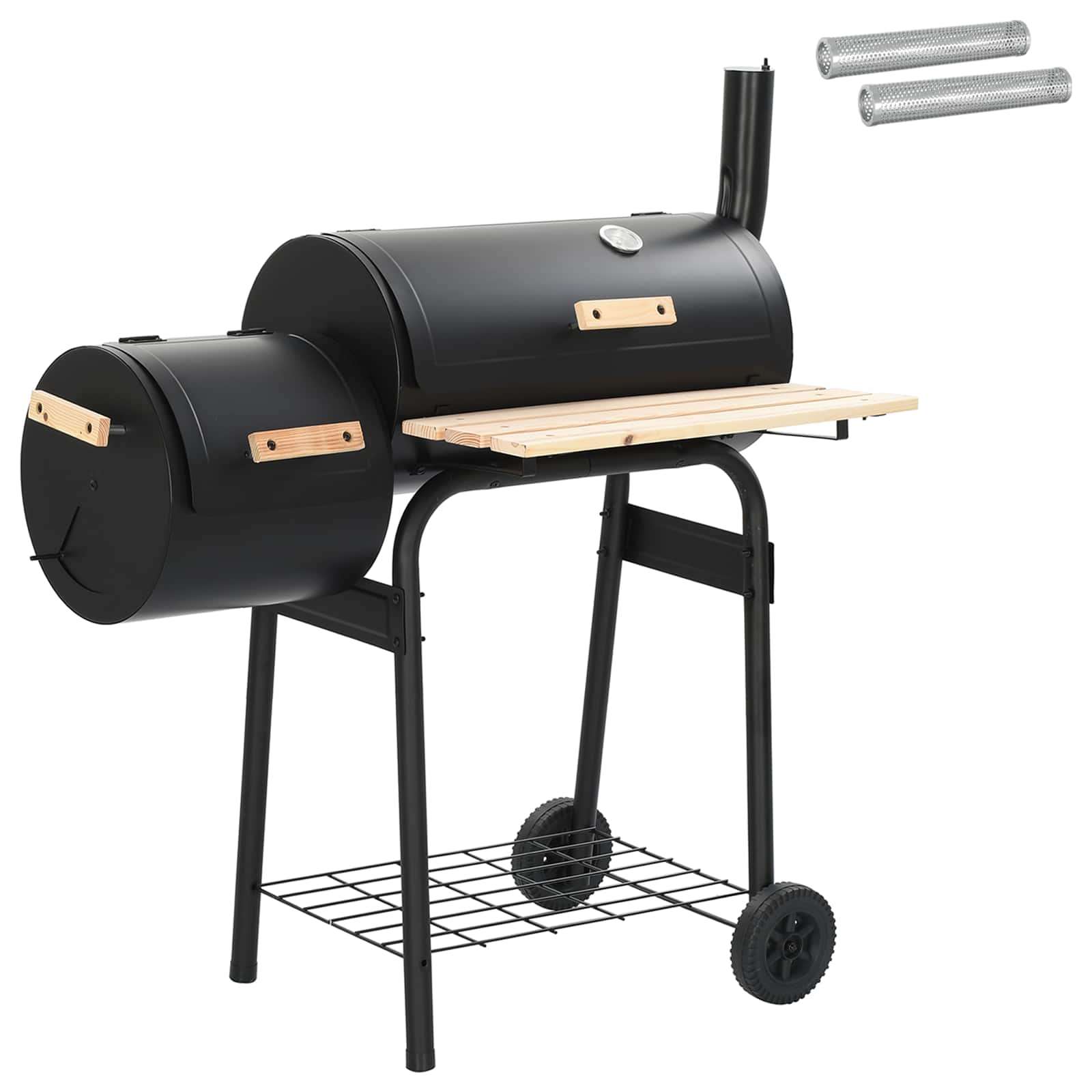Kültéri grill 103 x 60 x 113 cm acél fekete