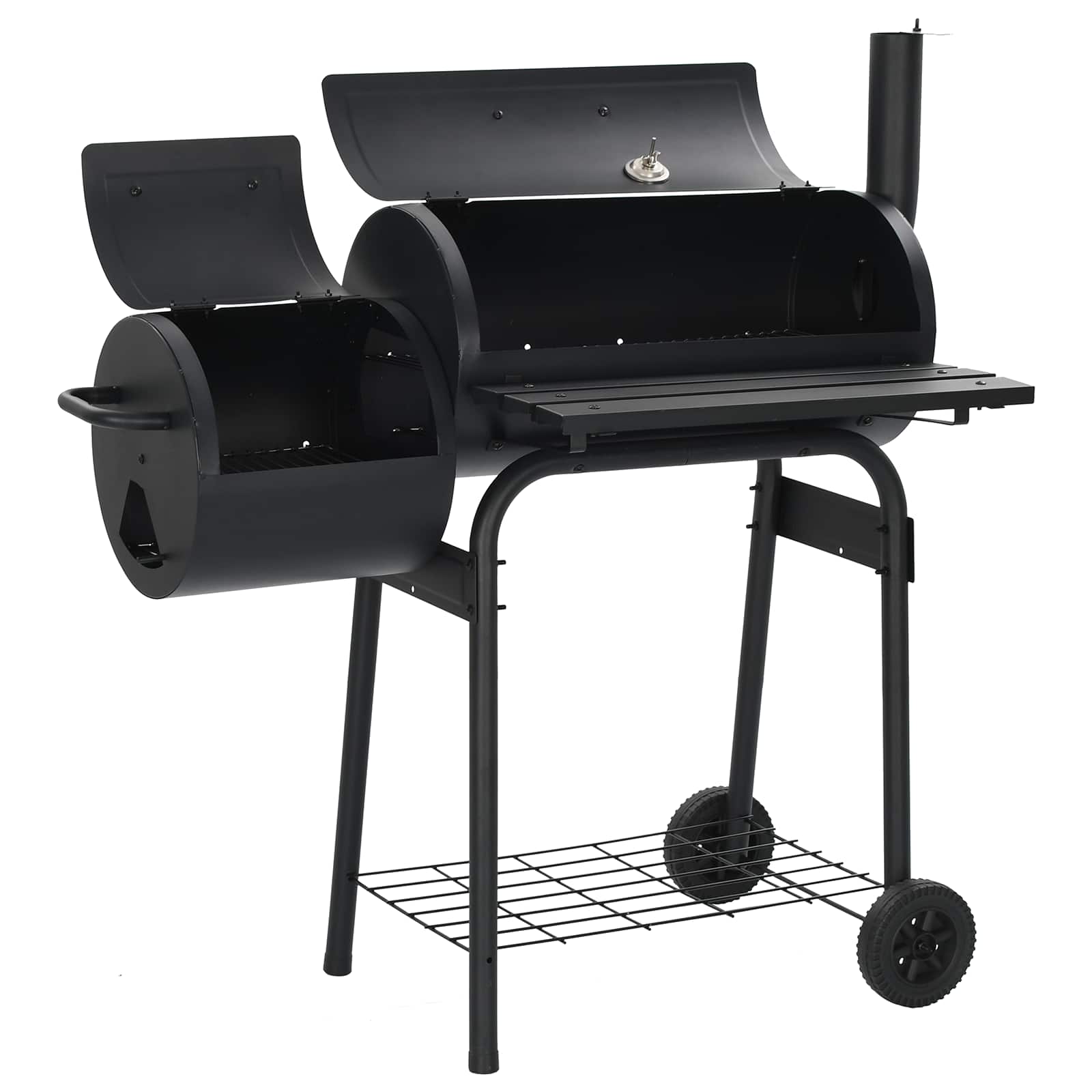 Kültéri grill 103 x 60 x 113 cm acél fekete