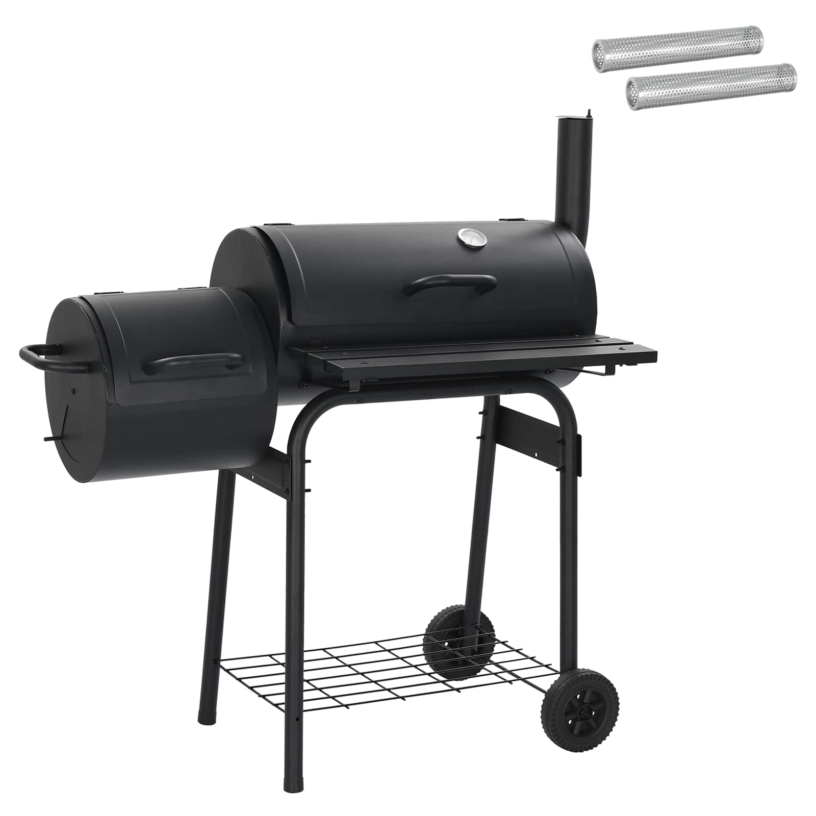 Kültéri grill 103 x 60 x 113 cm acél fekete