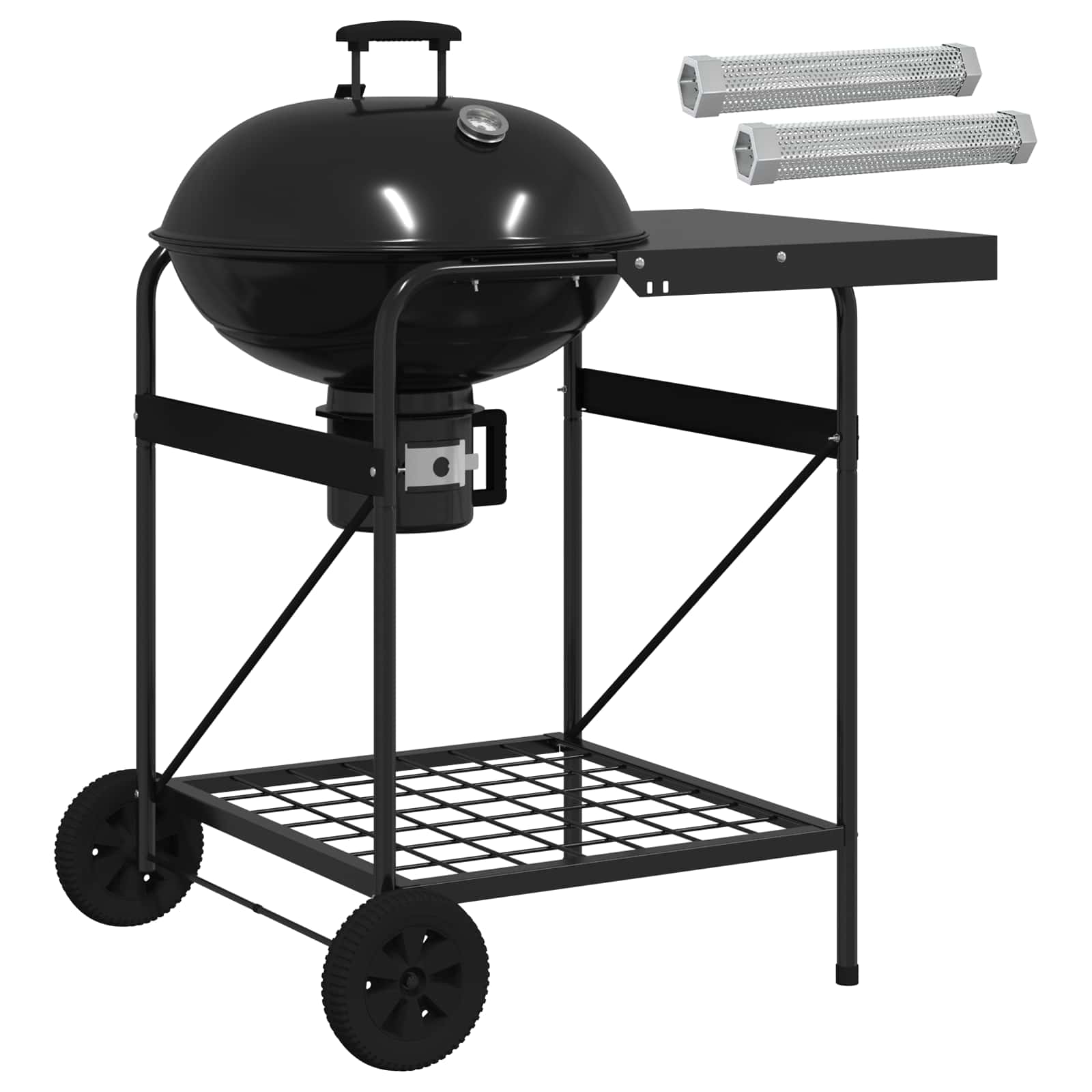Faszenes grillsütő füstölő csövekkel 91 x 71 x 107 cm acél