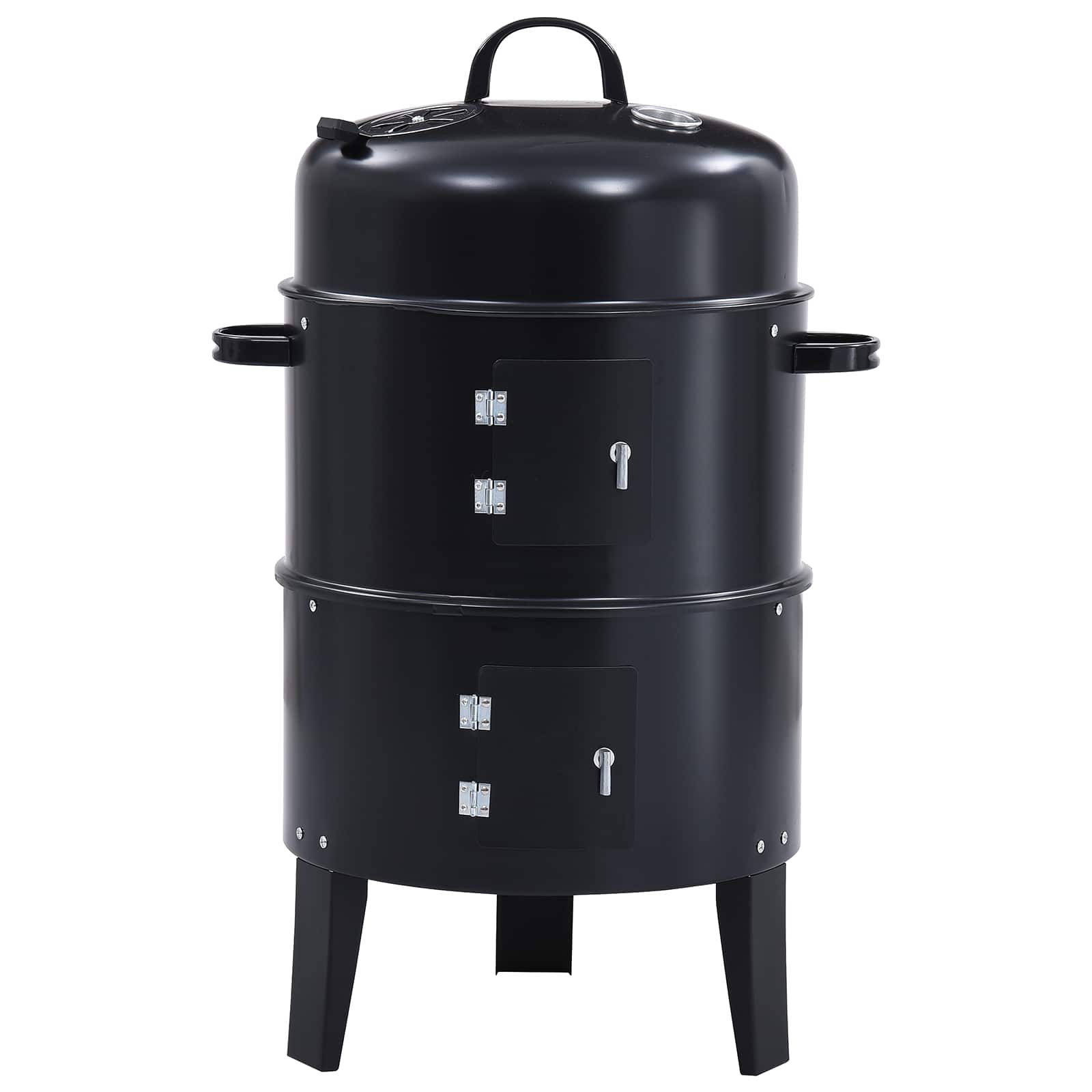 Kültéri grill ø 40 x 80 cm acél fekete