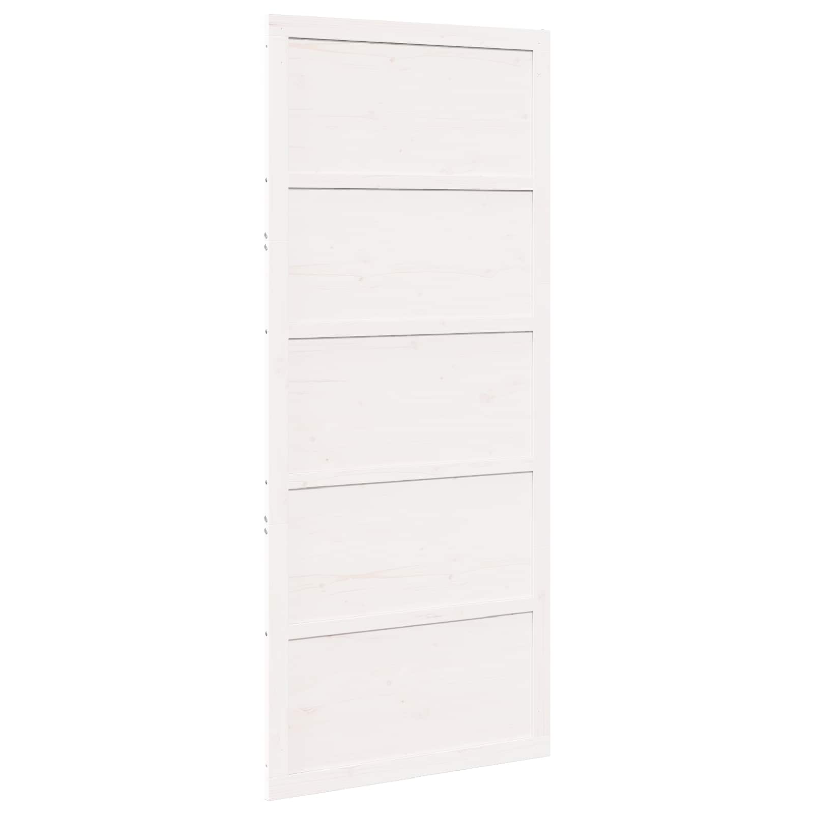 Istállóajtó fehér 80 x 2,5 x 208 cm tömör fenyőfa