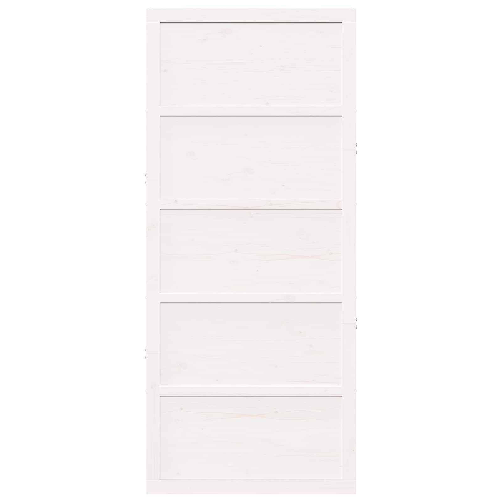 Istállóajtó fehér 80 x 2,5 x 208 cm tömör fenyőfa