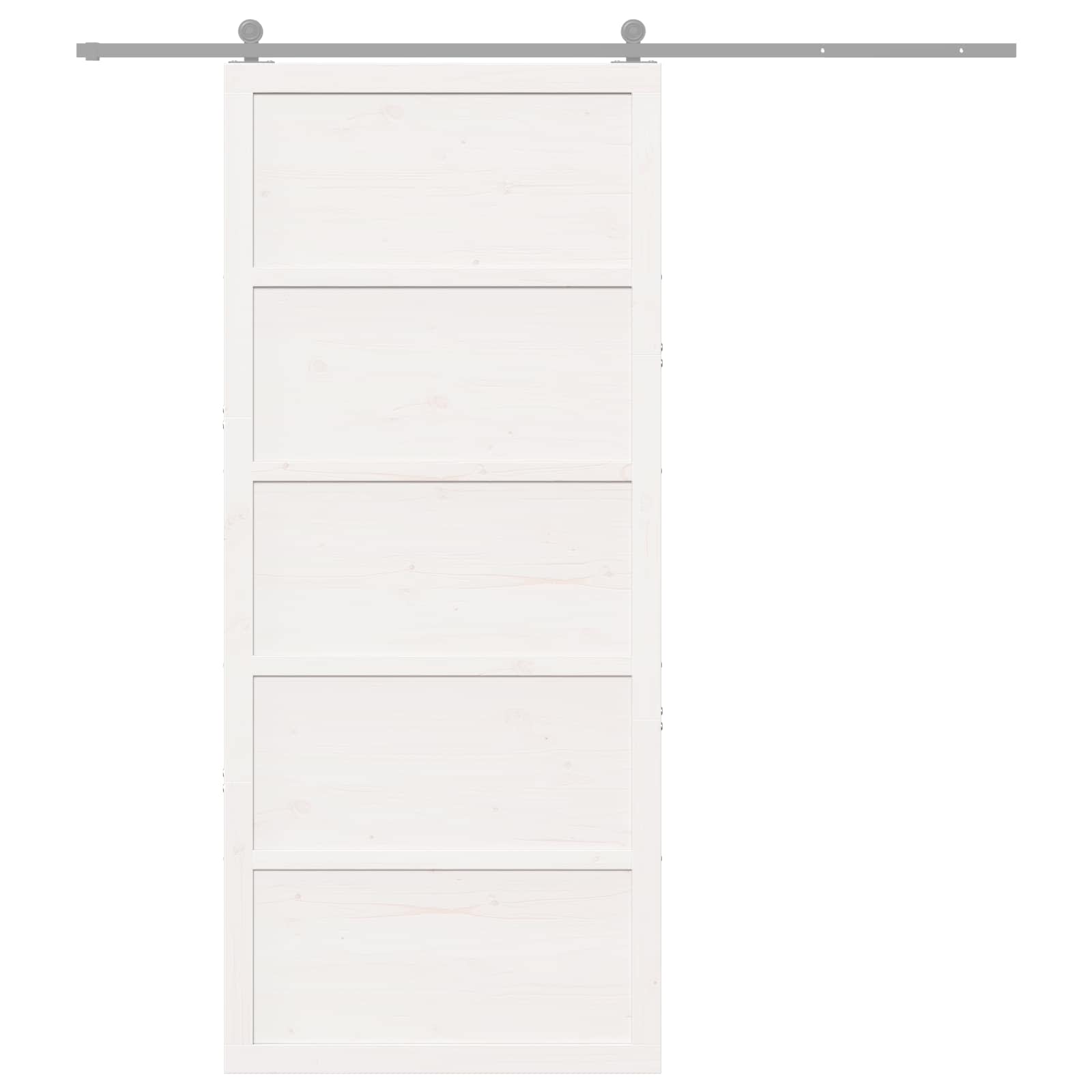 Istállóajtó fehér 80 x 2,5 x 208 cm tömör fenyőfa