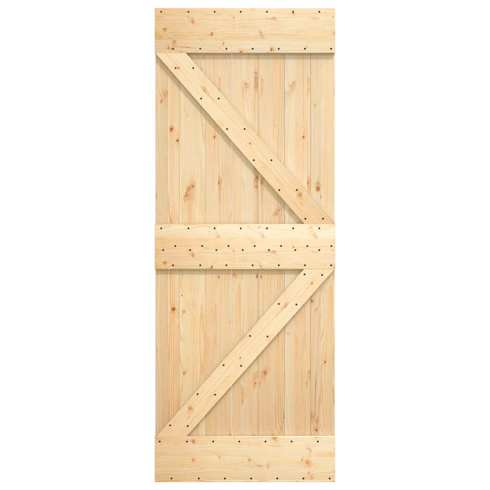 Csúszó ajtó természetes és fehér 85 x 210 cm szilárd fenyőfa