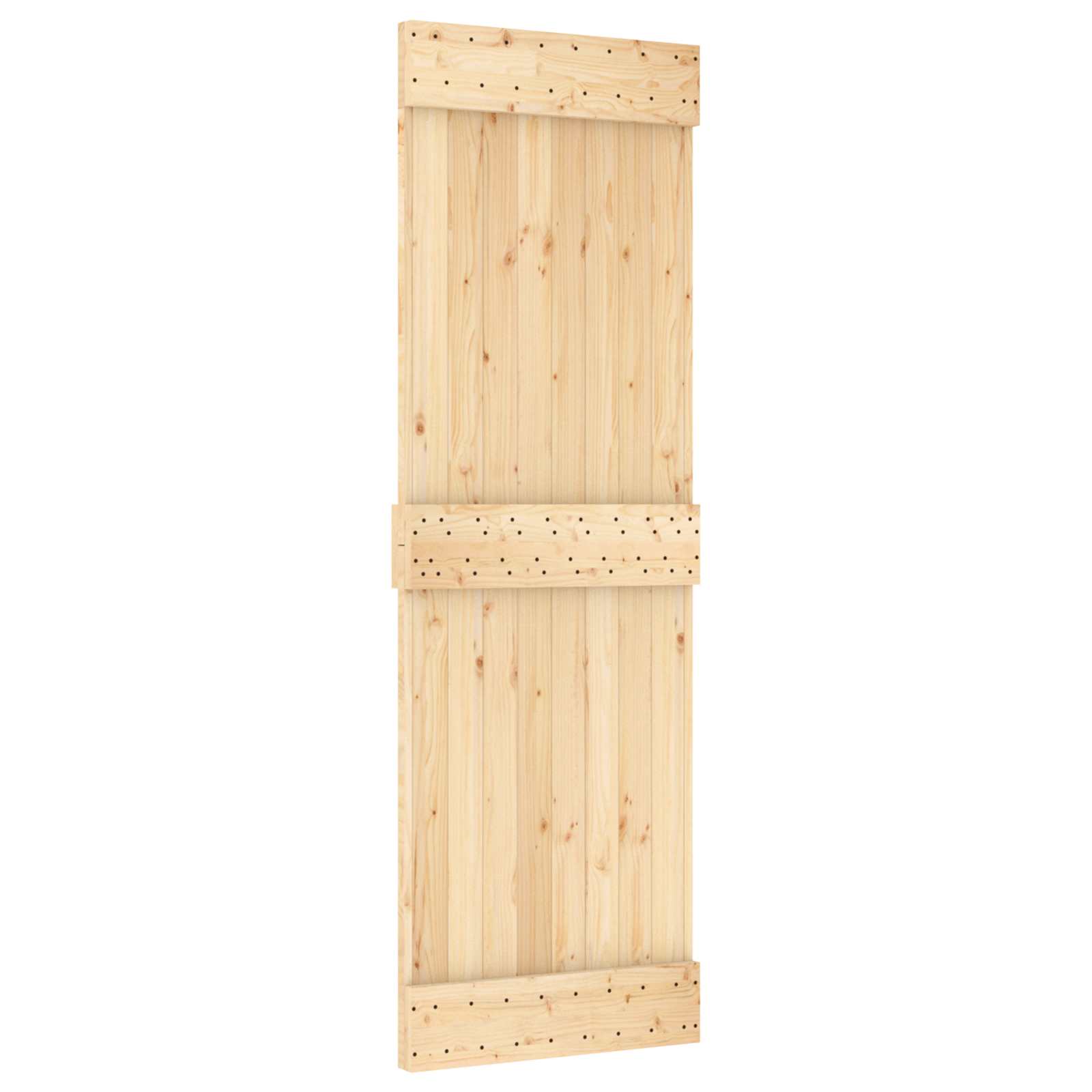 Csúszó ajtó természetes és fehér 70 x 210 cm szilárd fenyőfa