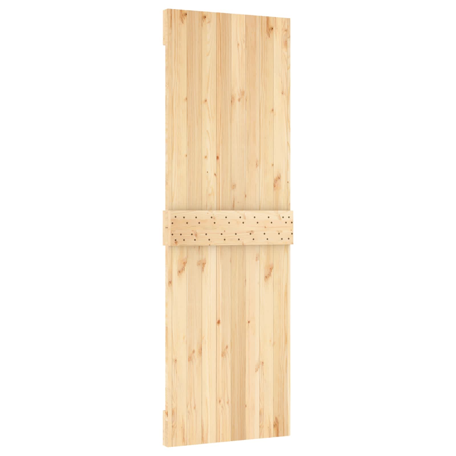 Csúszó ajtó természetes és fehér 70 x 210 cm szilárd fenyőfa