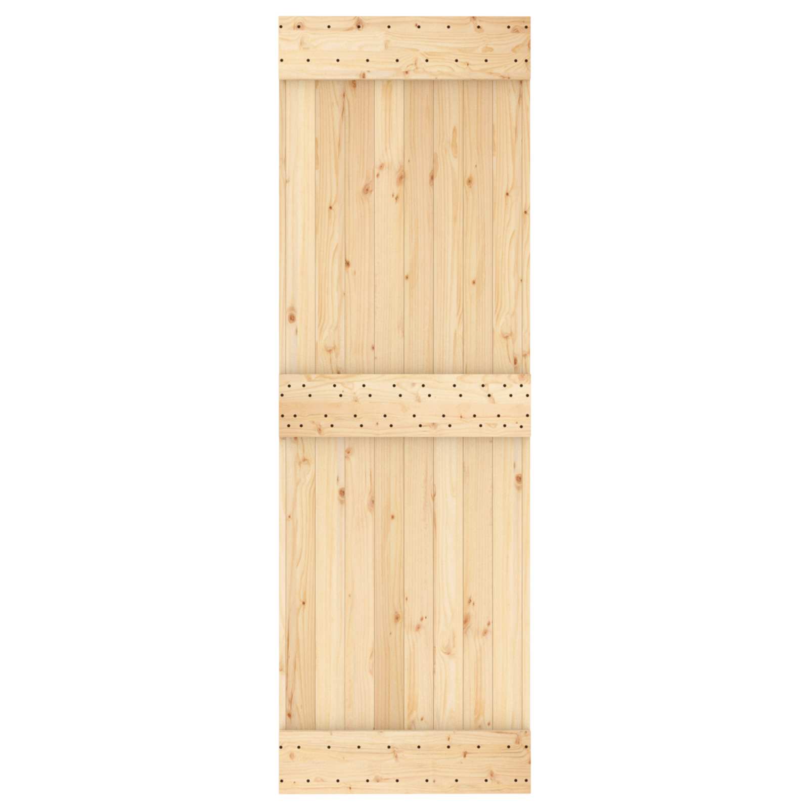 Csúszó ajtó természetes és fehér 70 x 210 cm szilárd fenyőfa