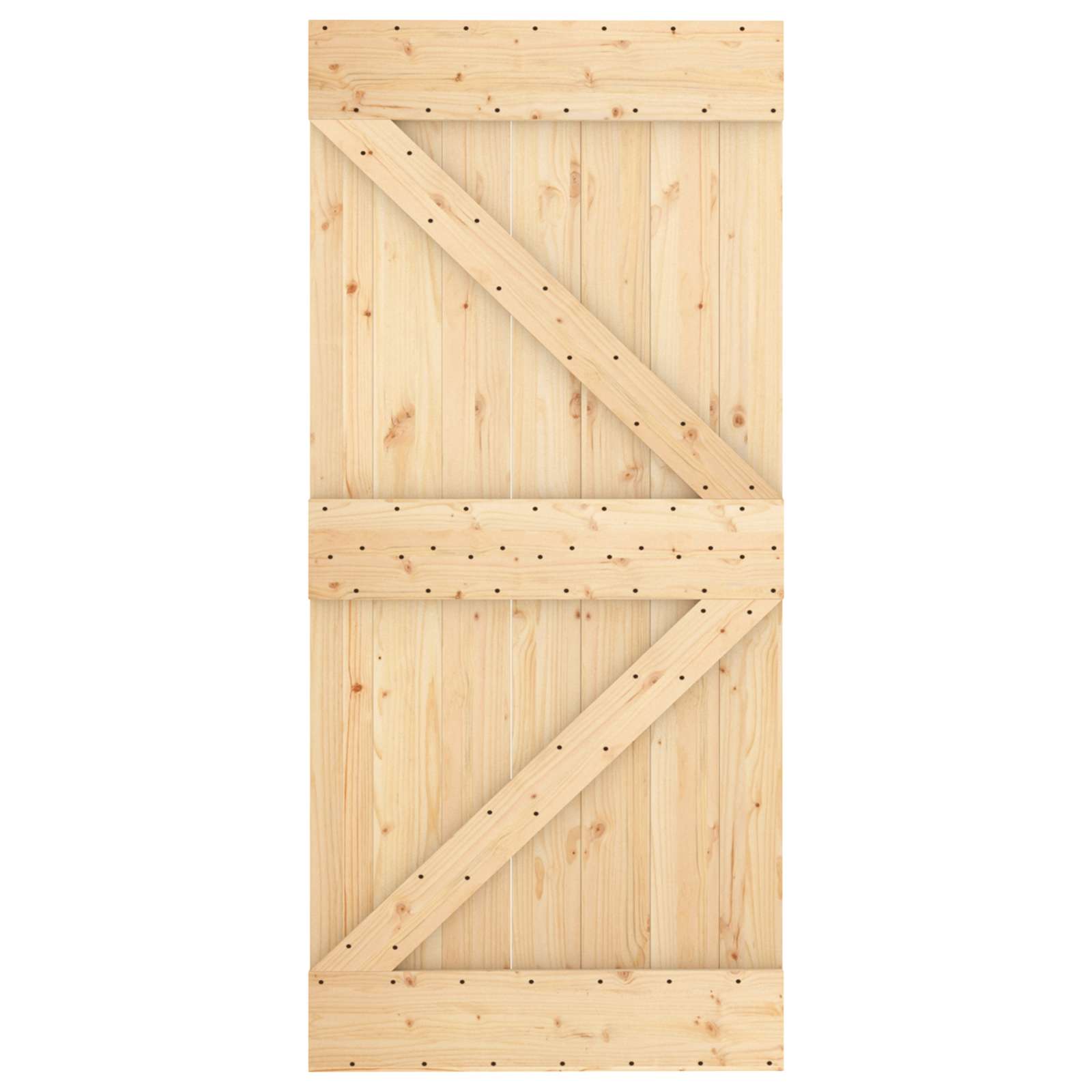 Csúszó ajtó természetes és fehér 95 x 210 cm szilárd fenyőfa