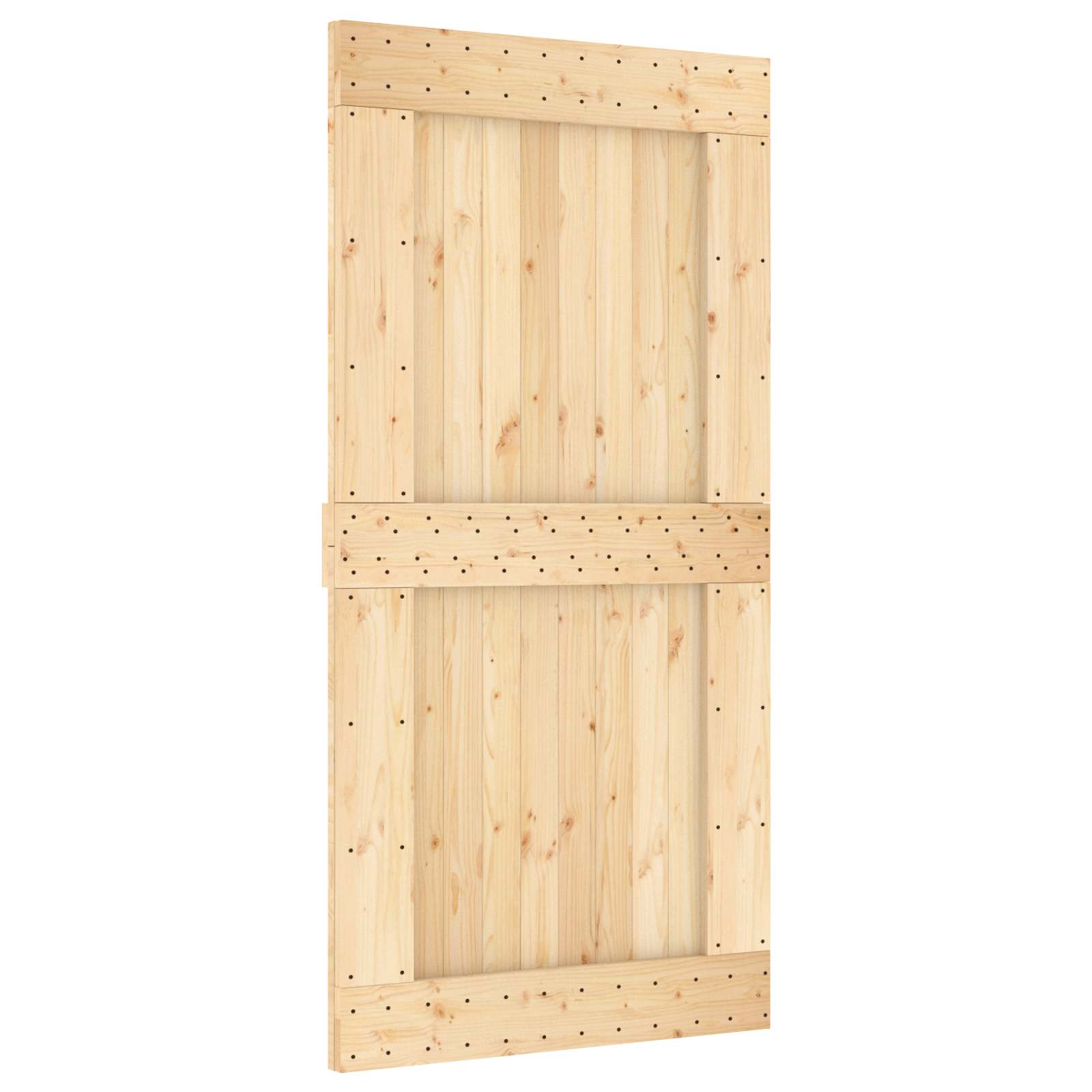 Csúszó ajtó természetes és fekete 100 x 210 cm szilárd fenyőfa