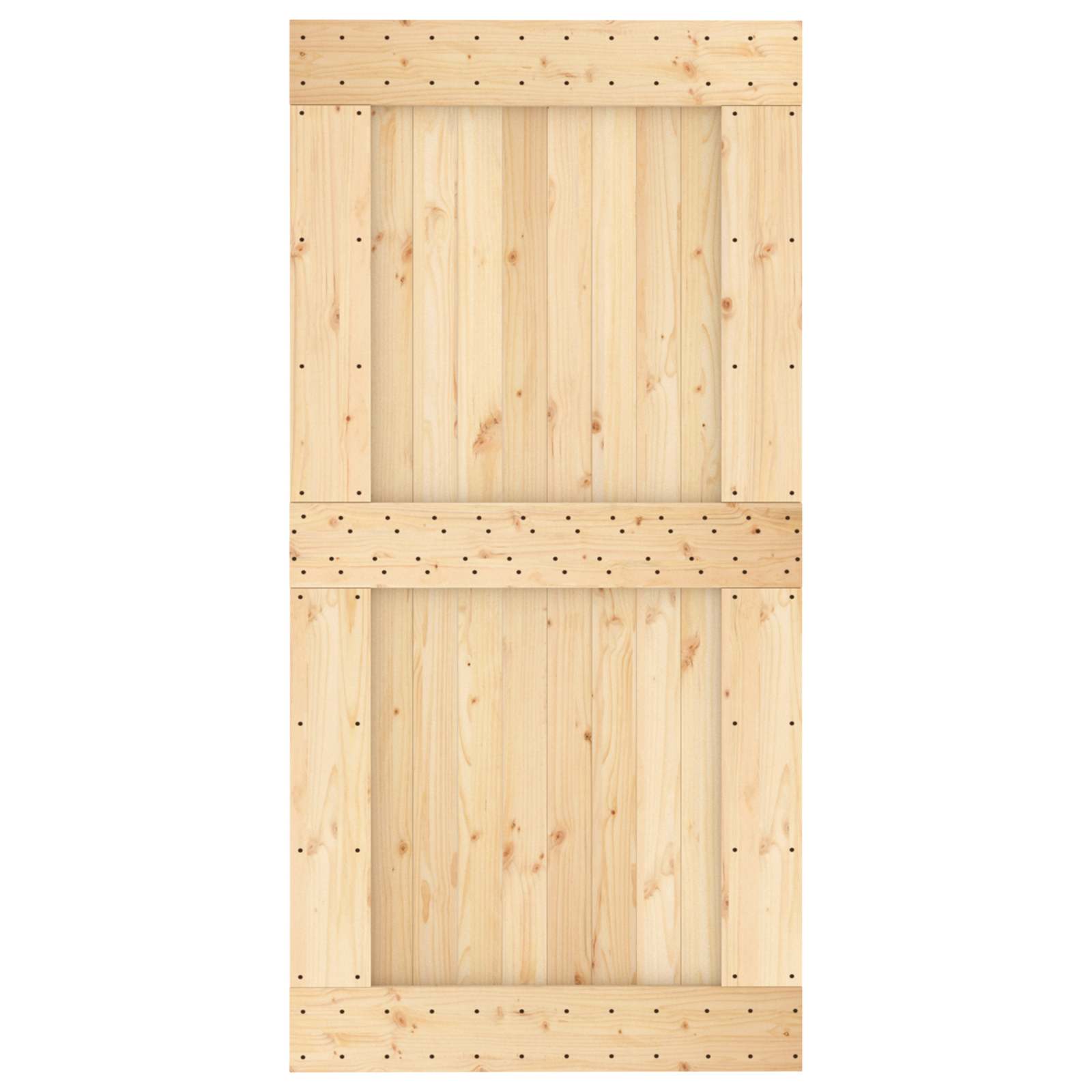 Csúszó ajtó természetes és fekete 100 x 210 cm szilárd fenyőfa
