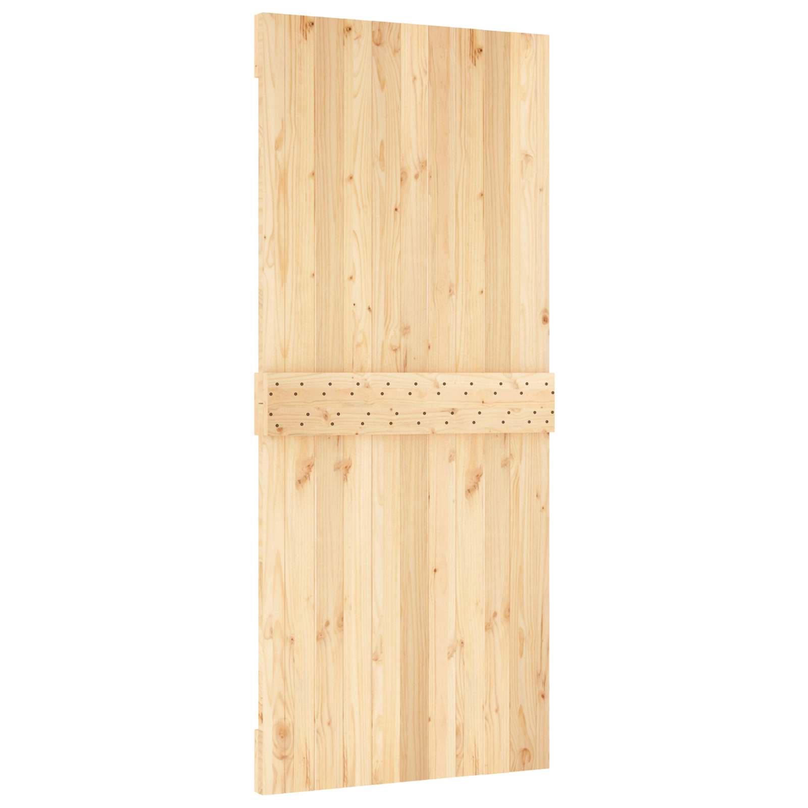 Csúszó ajtó természetes és fehér 90 x 210 cm szilárd fenyőfa