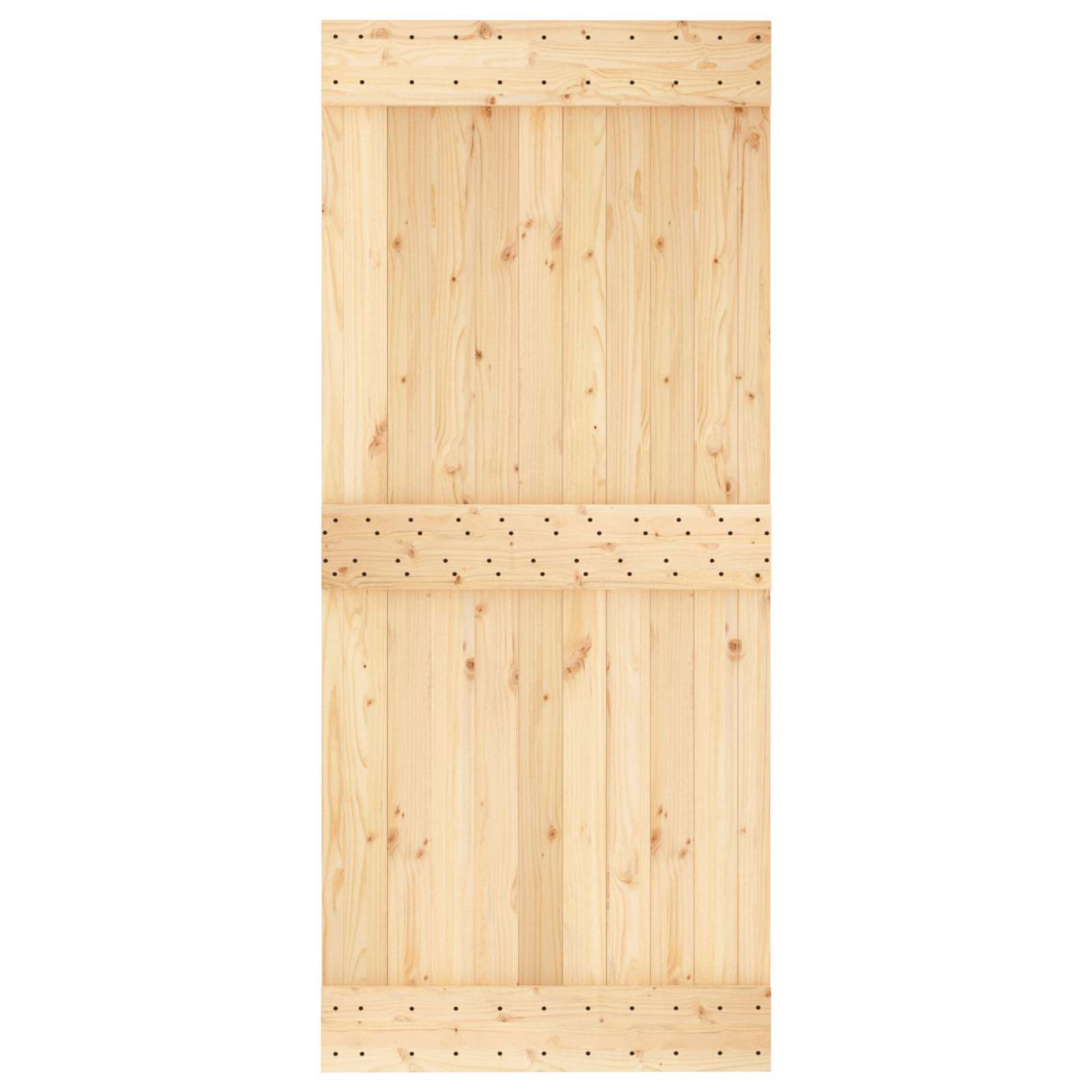 Csúszó ajtó természetes és fehér 90 x 210 cm szilárd fenyőfa