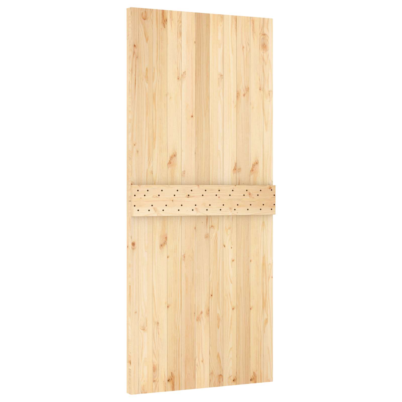 Csúszó ajtó természetes és fehér 90 x 210 cm szilárd fenyőfa