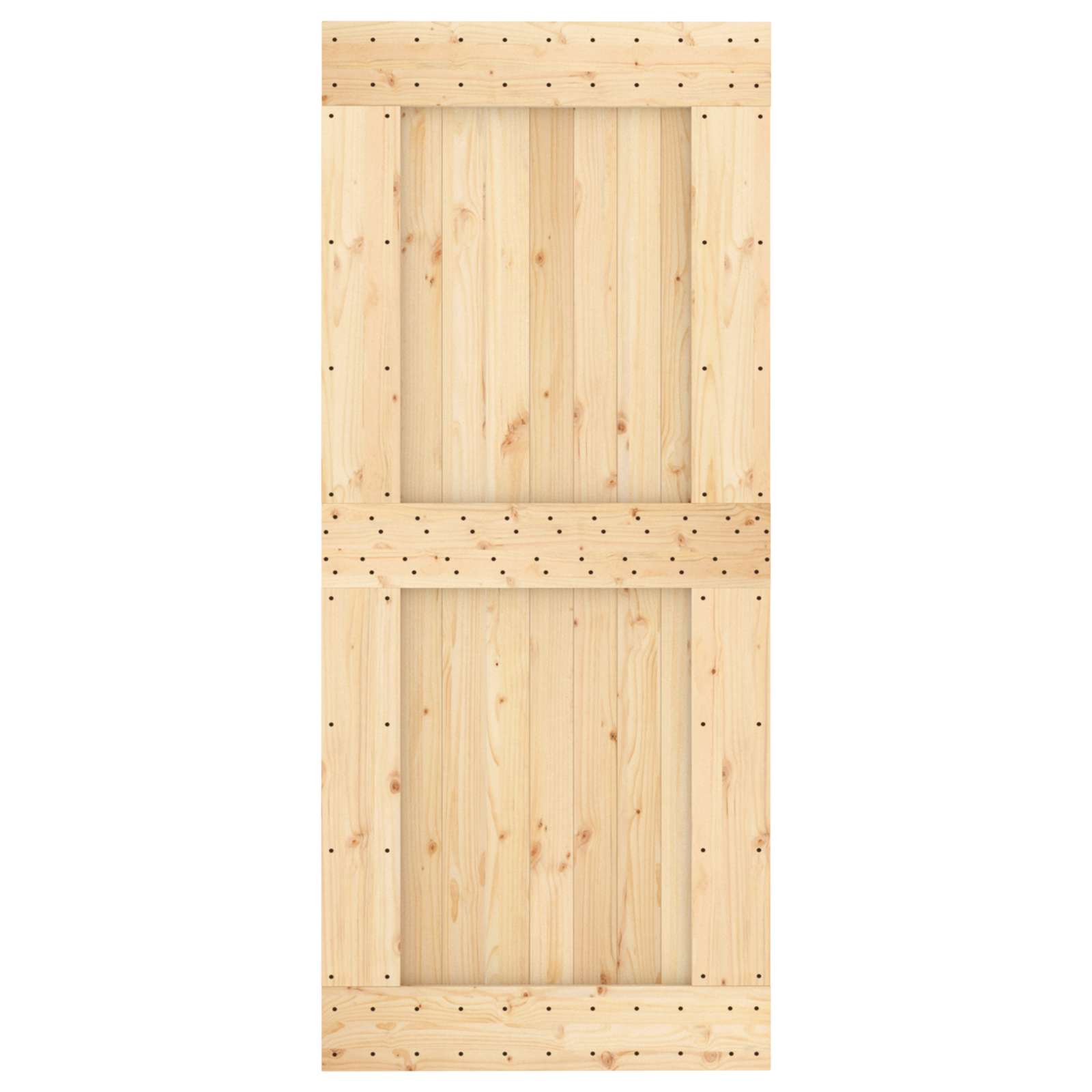 Csúszó ajtó természetes és fehér 90 x 210 cm szilárd fenyőfa