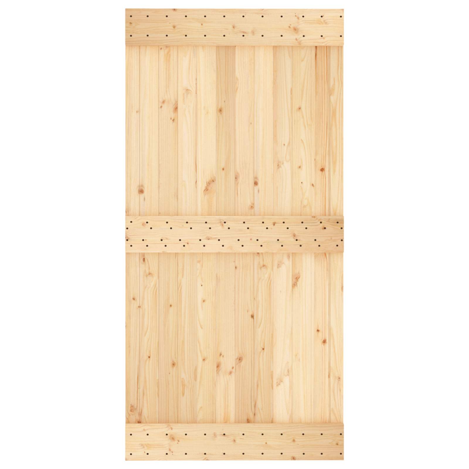 Csúszó ajtó természetes és fehér 100 x 210 cm szilárd fenyőfa