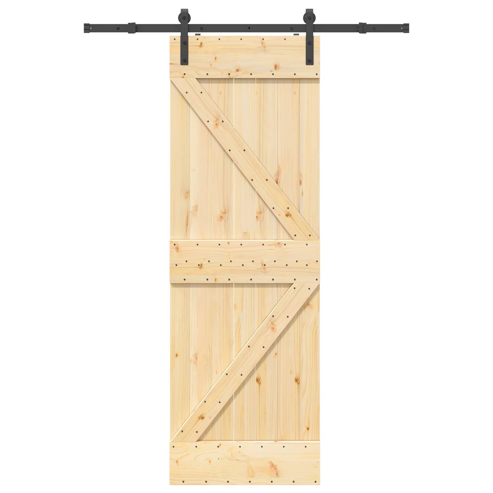 Csúszó ajtó narvik természetes és fekete 70 x 210 cm (152,5 cm)