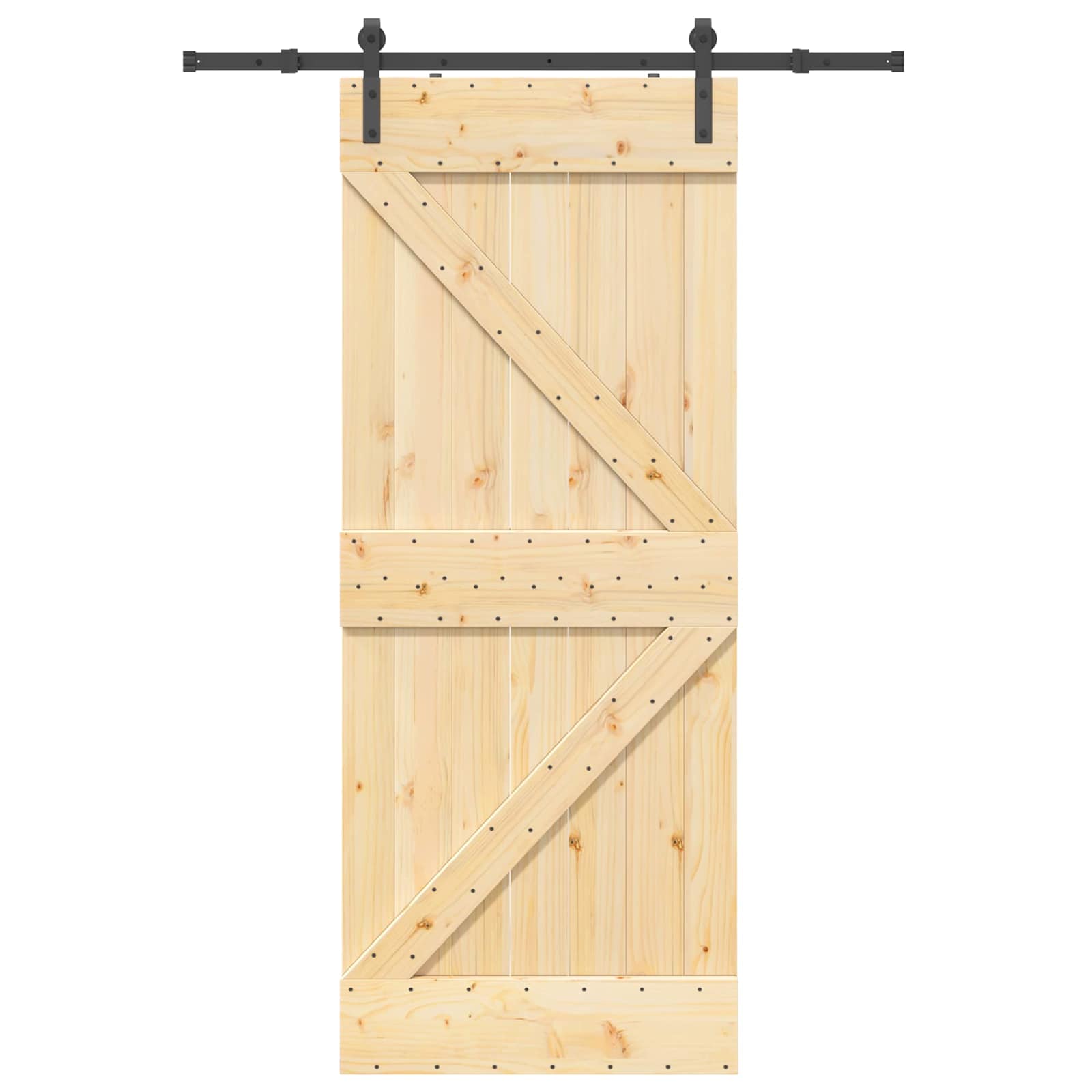 Csúszó ajtó narvik természetes és fekete 85 x 210 cm (152,5 cm)