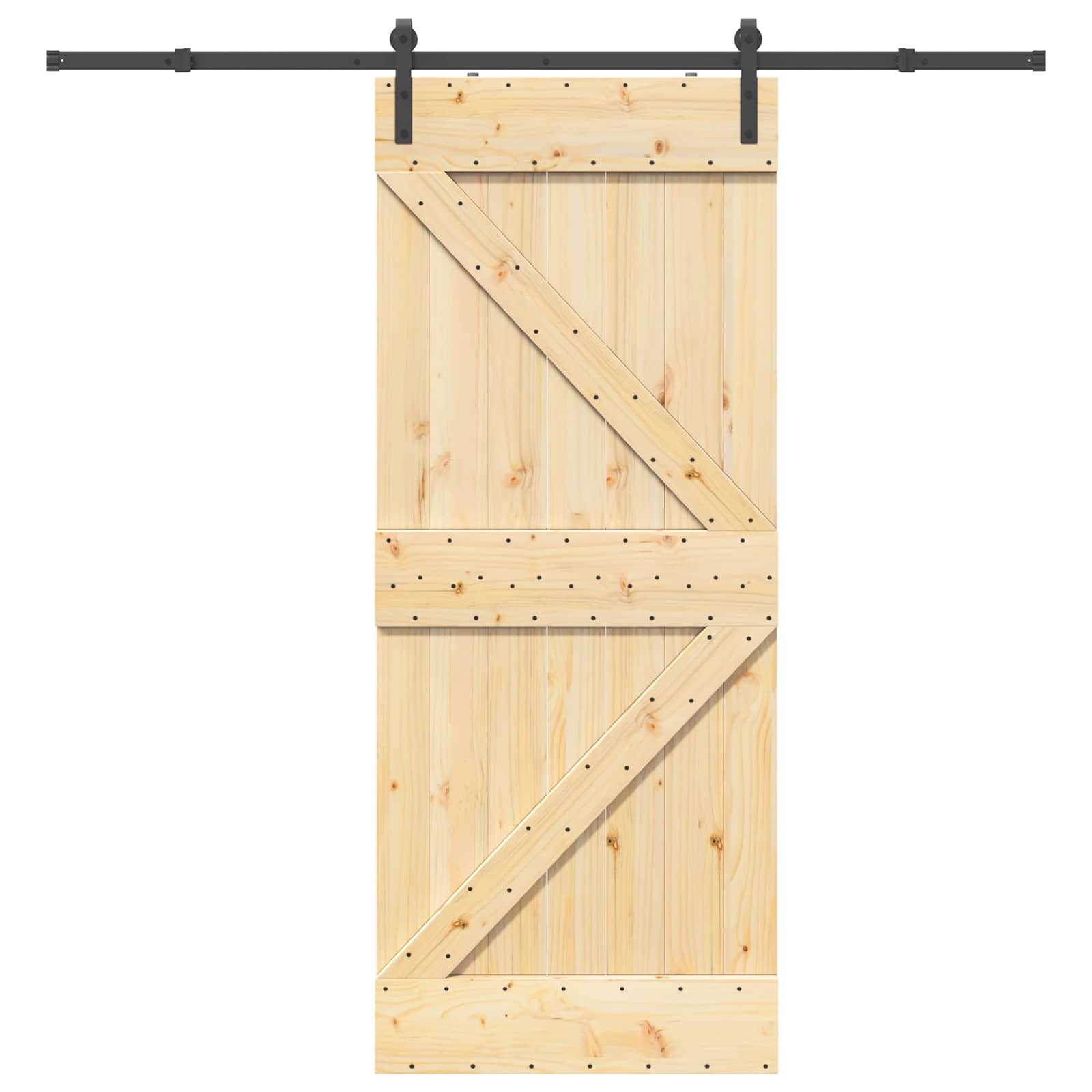 Csúszó ajtó narvik természetes és fekete 85 x 210 cm (213,5 cm)