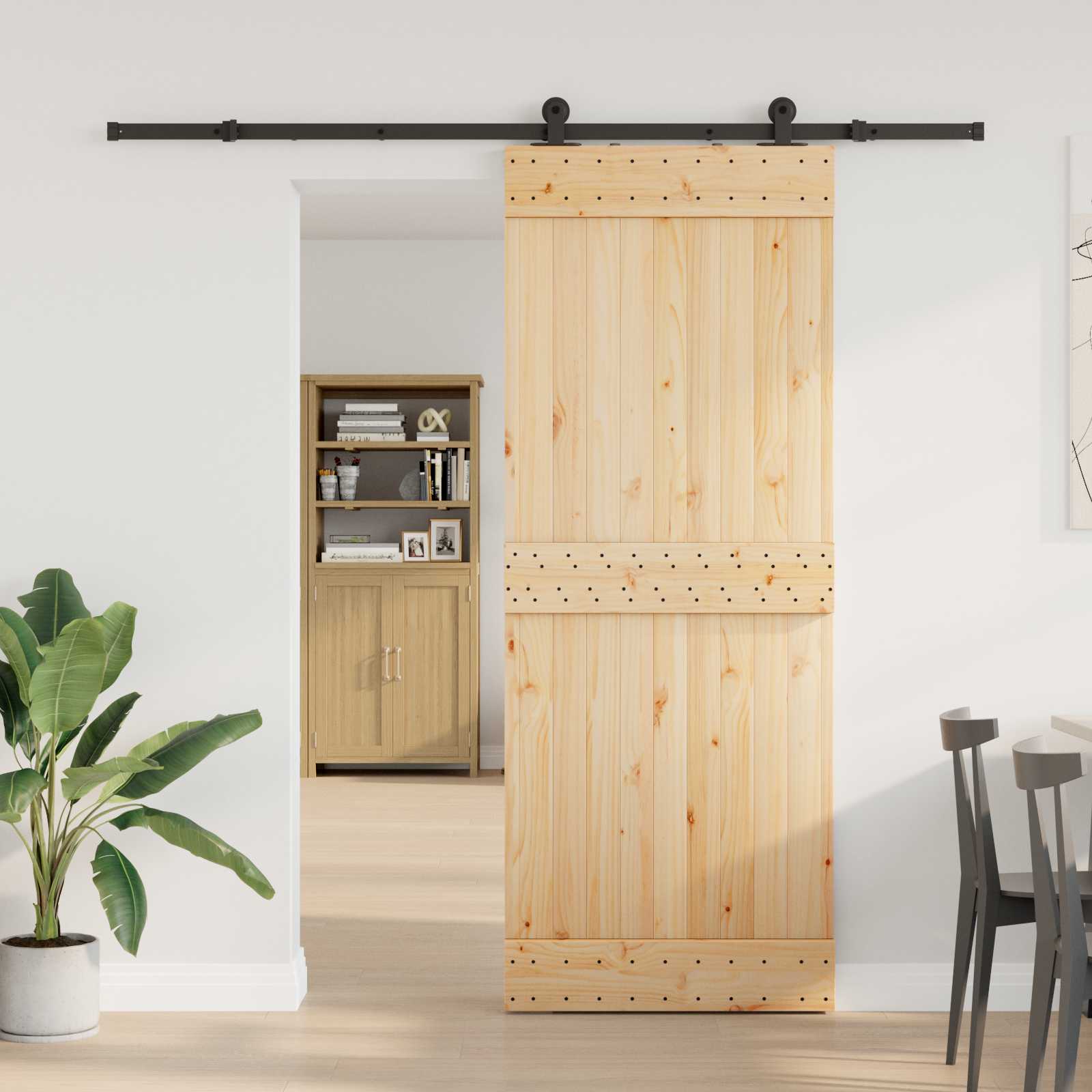 Csúszó ajtó narvik 80 x 210 cm (213,5 cm) természetes és fekete