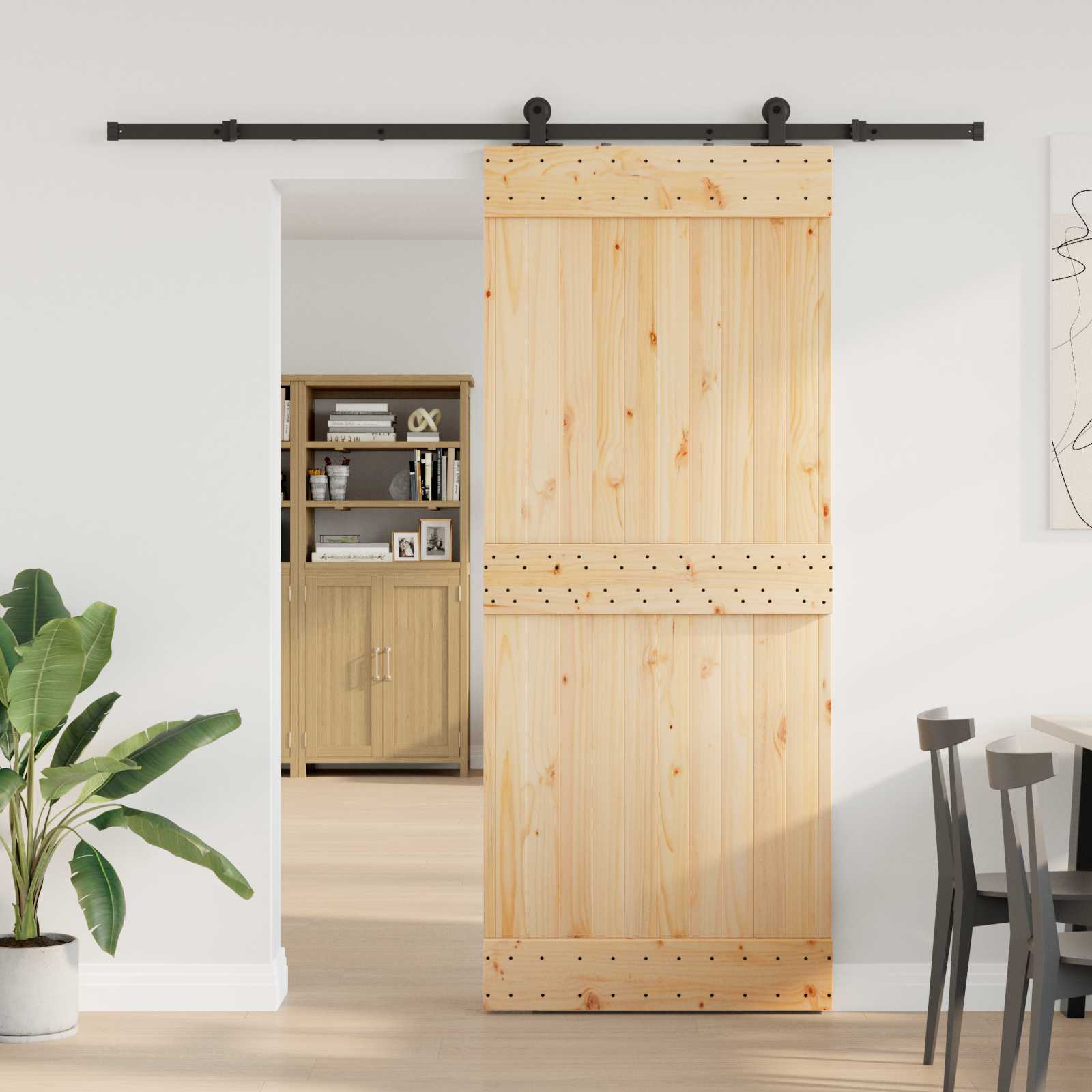 Csúszó ajtó narvik 85 x 210 cm (213,5 cm) természetes és fekete