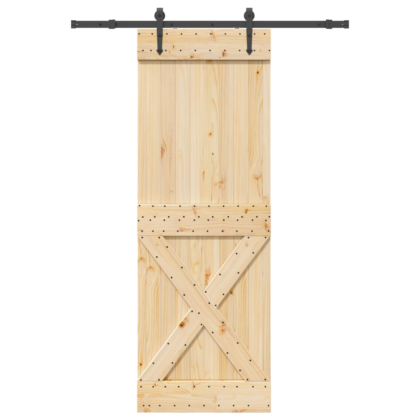 Csúszó ajtó narvik természetes és fekete 80 x 210 cm (152,5 cm)