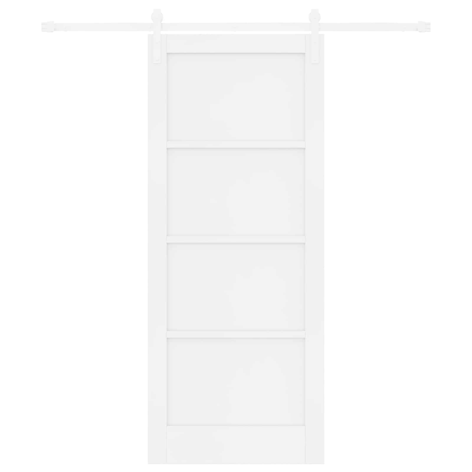 Csúszó ajtó fehér 83 x 202 cm tömör fenyőfa