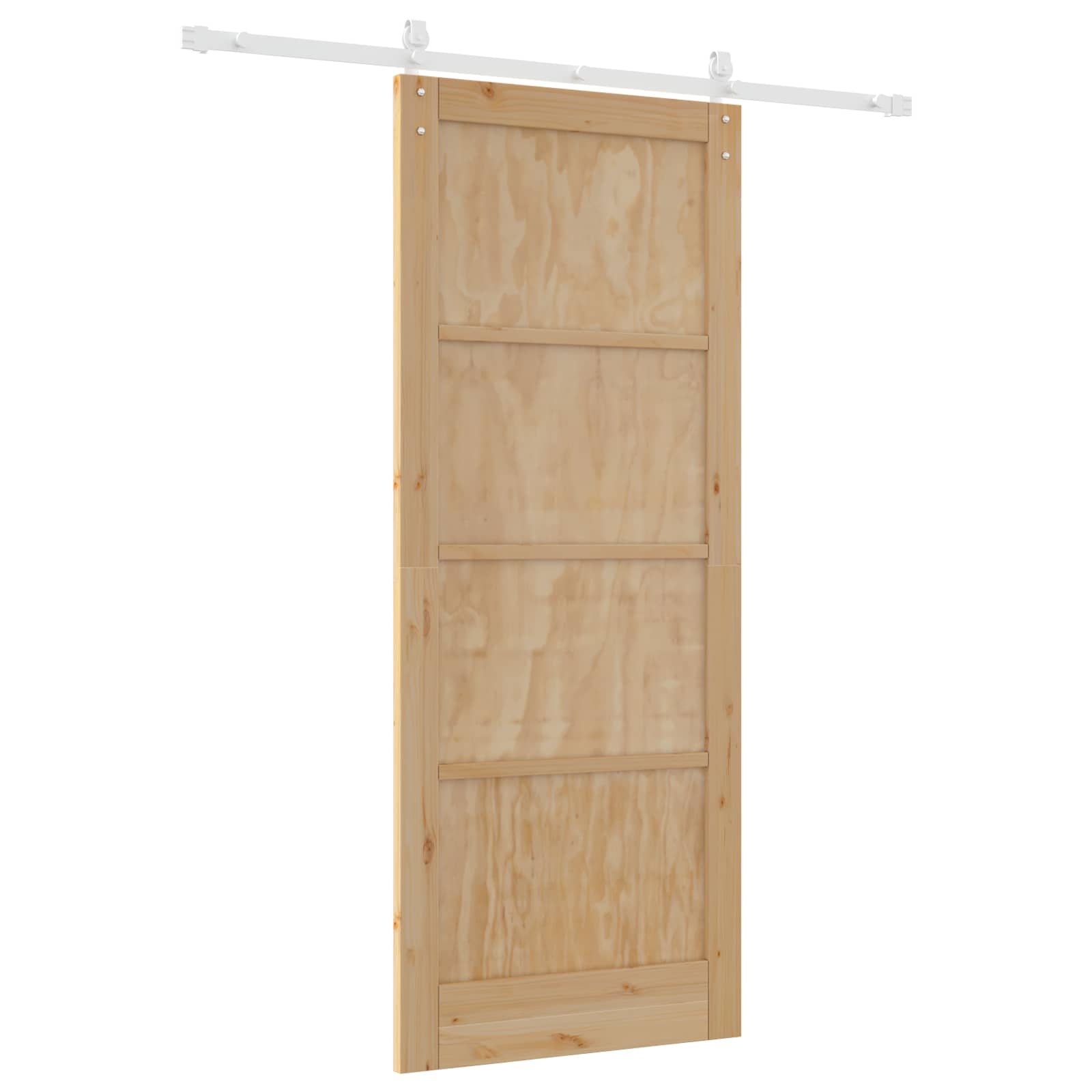 Csúszó ajtó természetes és fehér 86 x 211 cm tömör fenyőfa