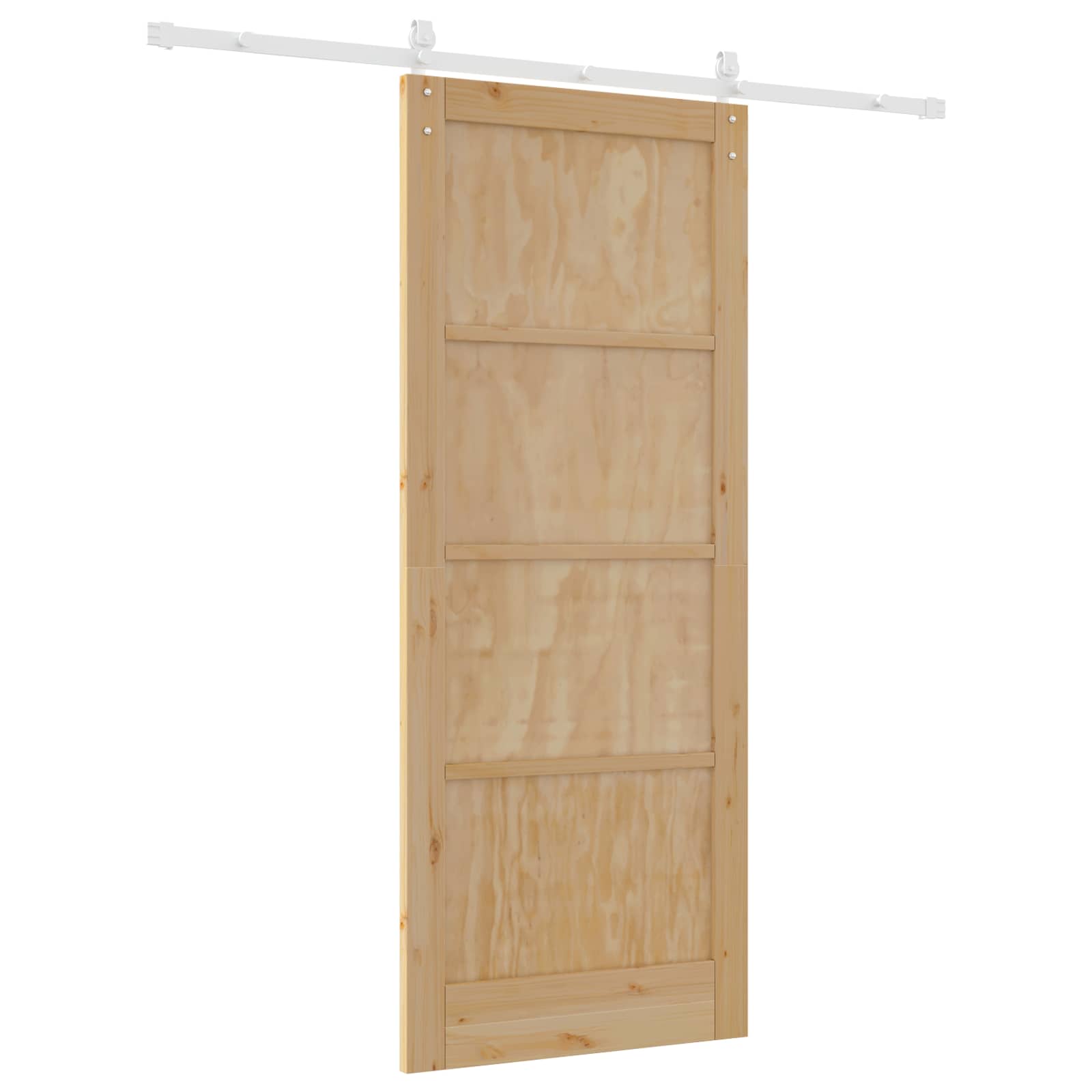Csúszó ajtó természetes és fehér 86 x 211 cm tömör fenyőfa