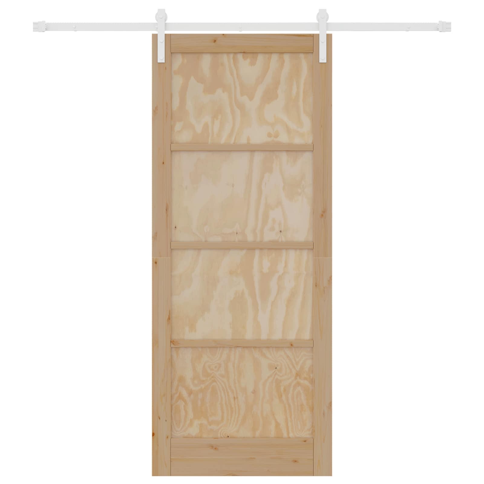 Csúszó ajtó természetes és fehér 86 x 211 cm tömör fenyőfa