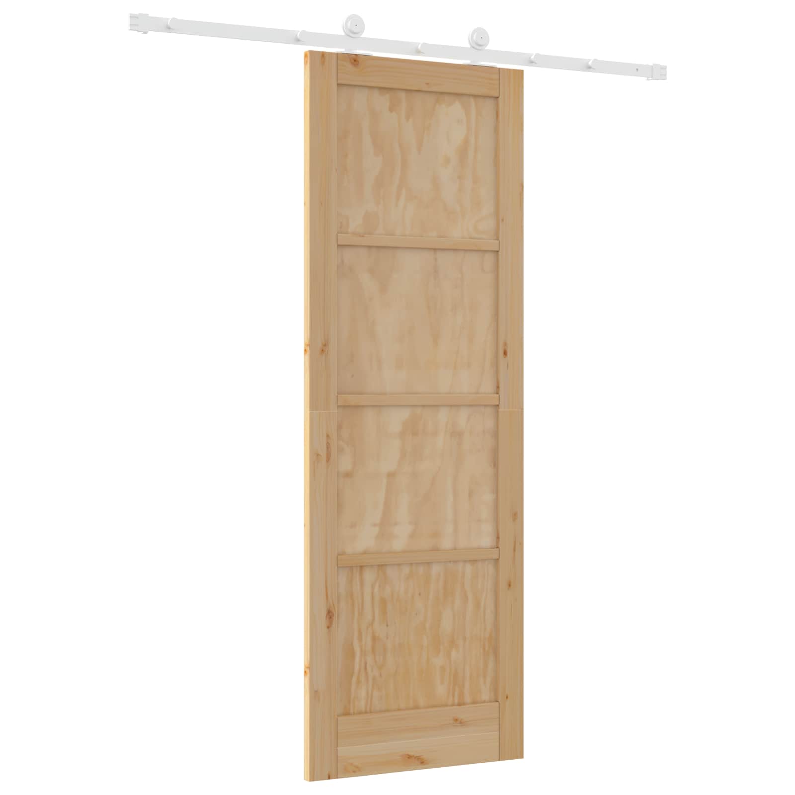 Csúszó ajtó természetes és fehér 73,5 x 211 cm tömör fenyőfa