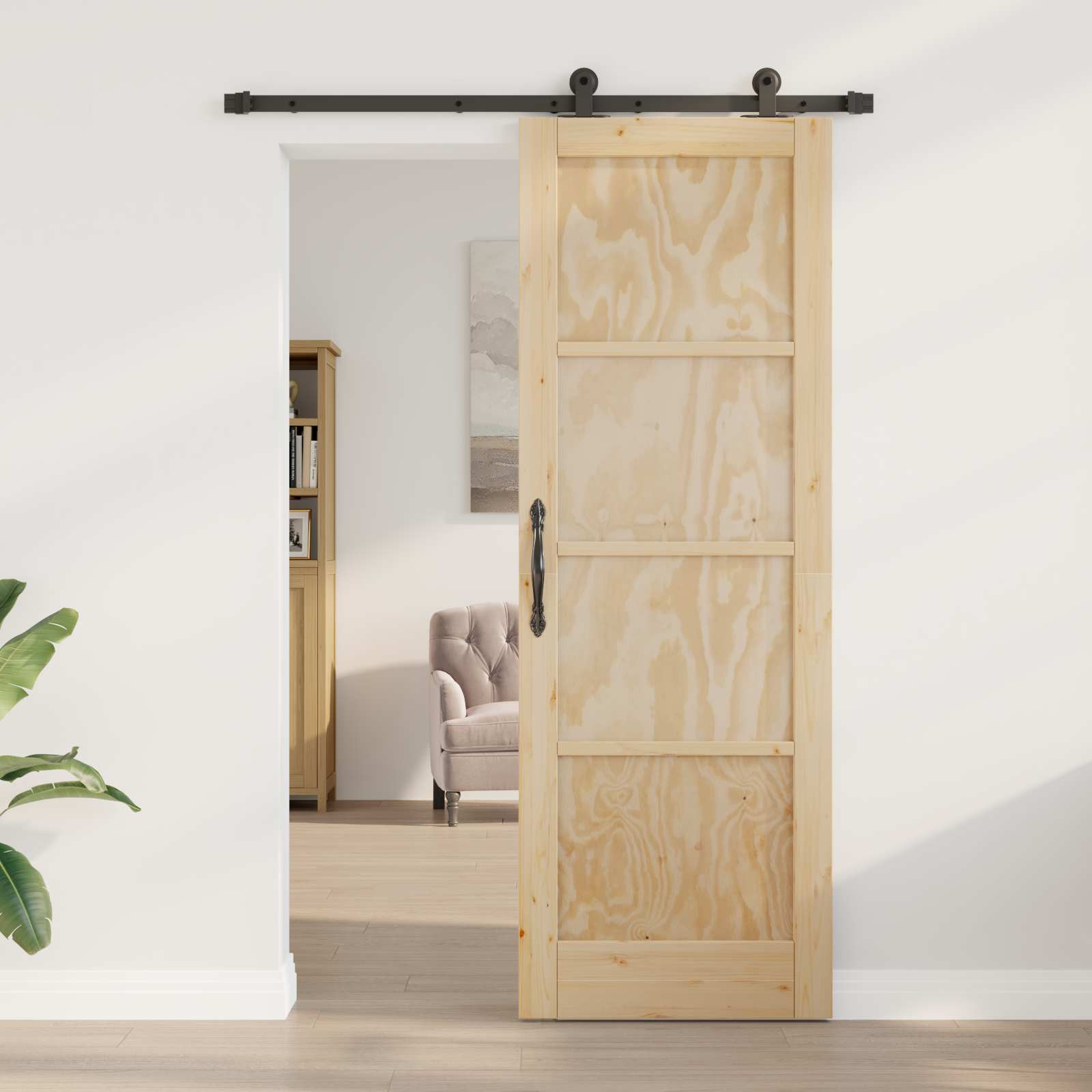 Csúszó ajtó orkdal természetes 73,5 x 211 cm tömör fenyőfa