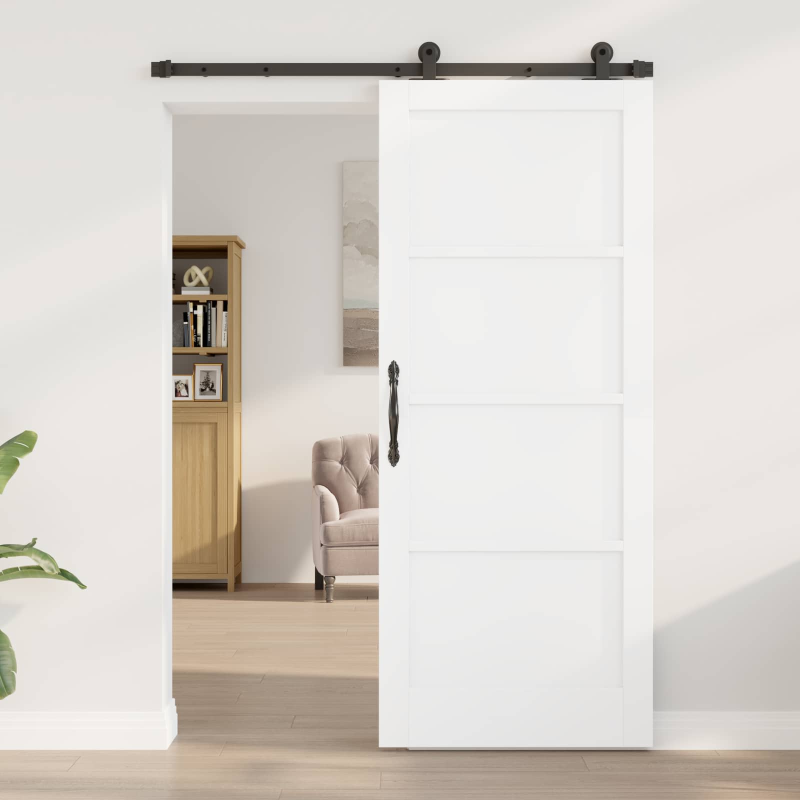 Csúszó ajtó orkdal fehér 83 x 202 cm tömör fenyőfa