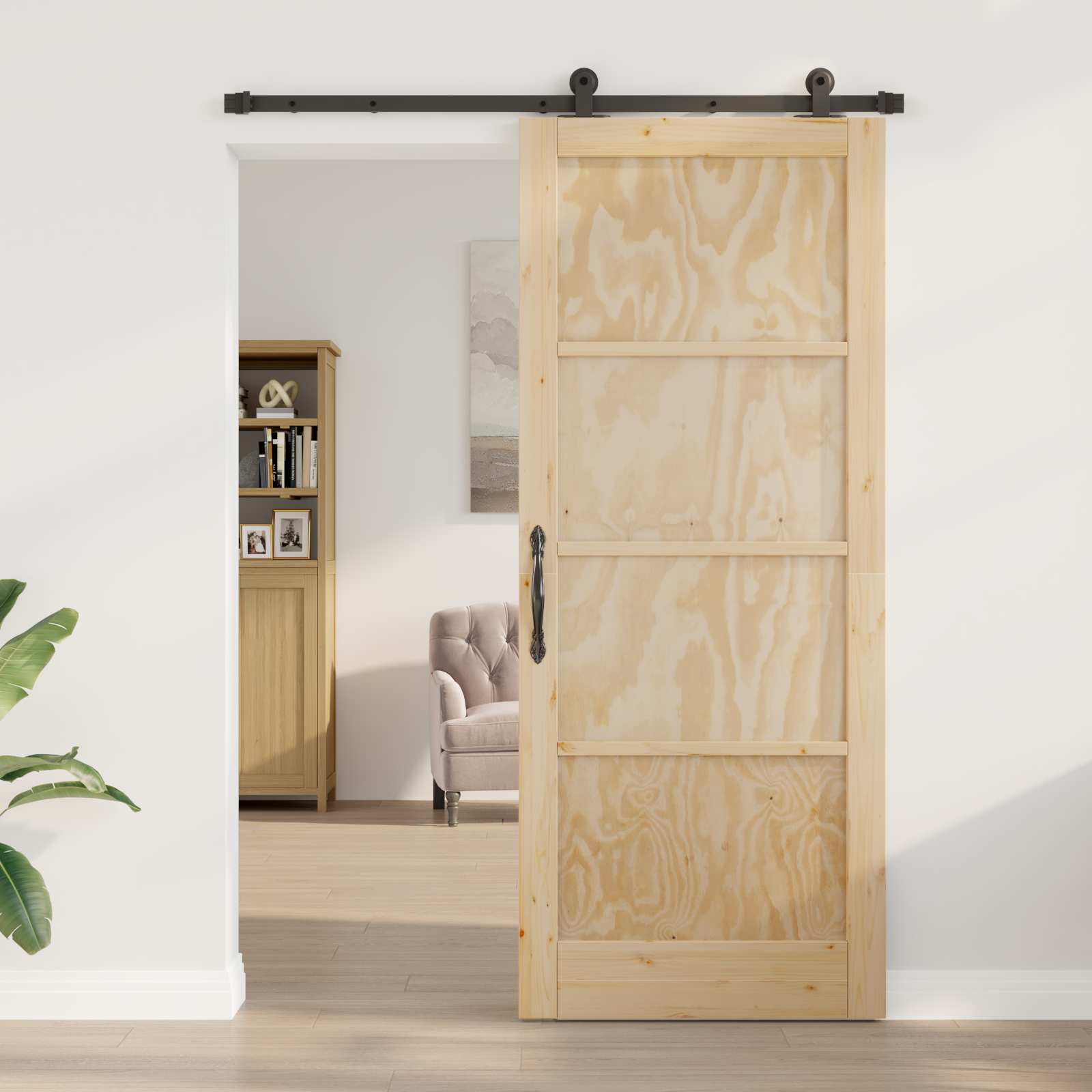 Csúszó ajtó orkdal természetes 86 x 211 cm tömör fenyőfa