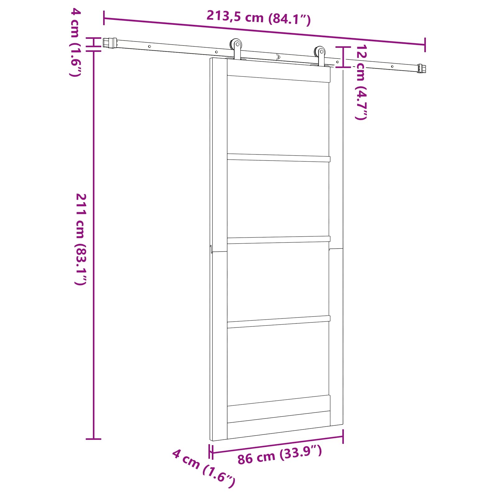 Csúszó ajtó orkdal természetes 86 x 211 cm tömör fenyőfa