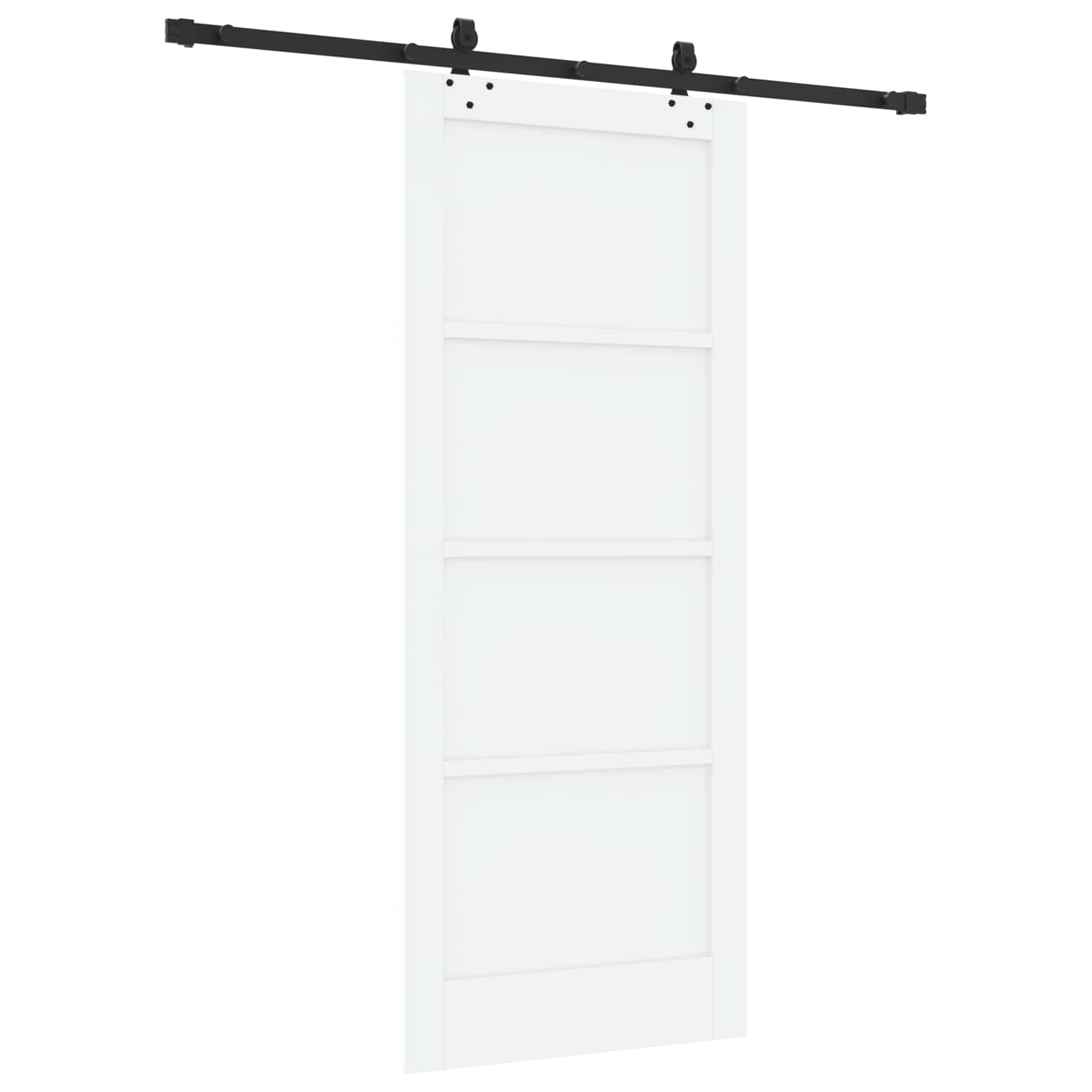 Csúszó ajtó fehér és fekete 83 x 202 cm tömör fenyőfa