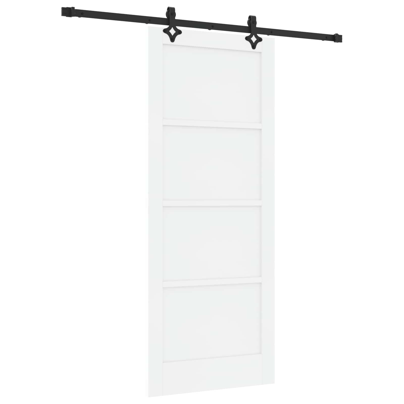 Csúszó ajtó fehér és fekete 83 x 202 cm tömör fenyőfa