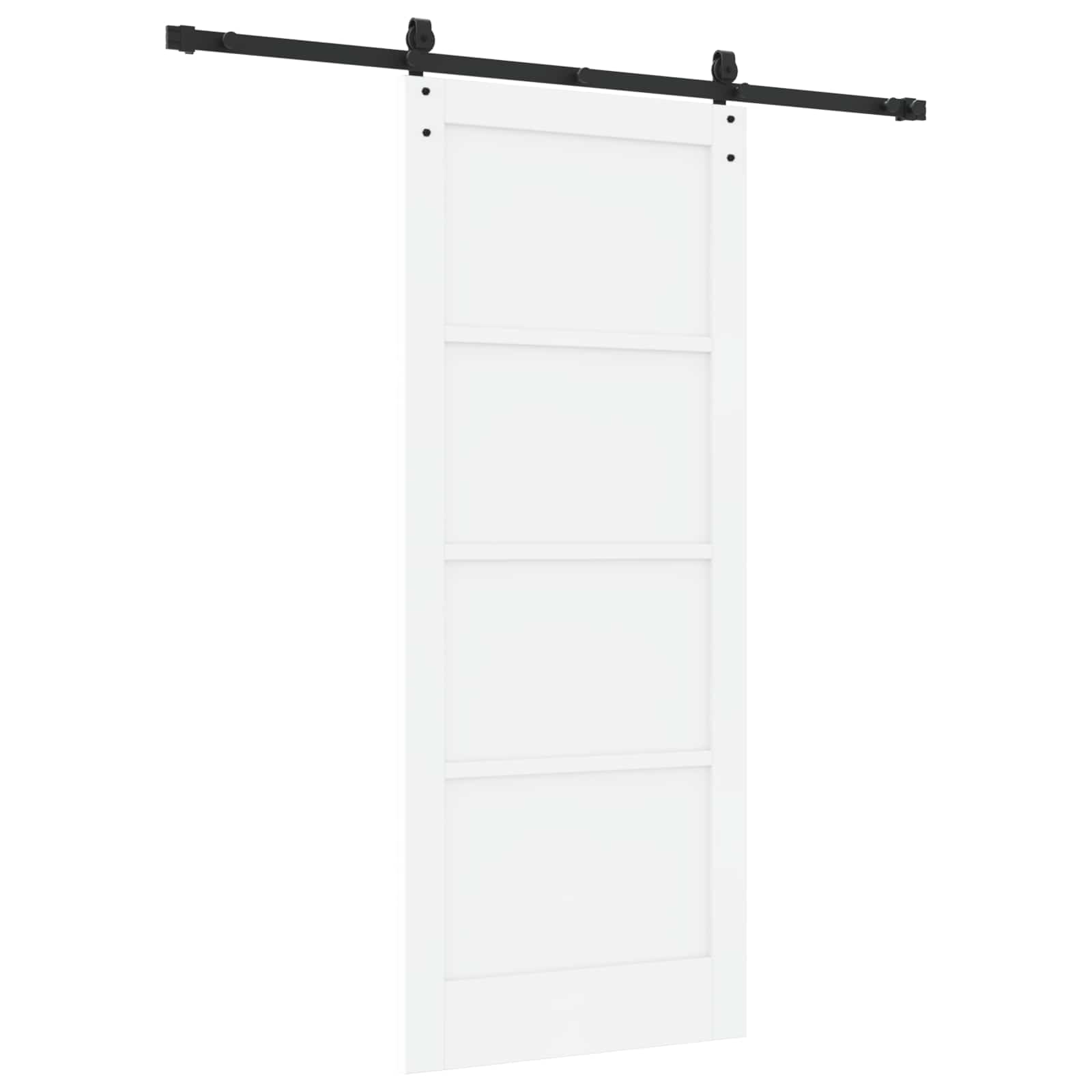Csúszó ajtó orkdal fehér és fekete 83 x 202 cm tömör fenyőfa