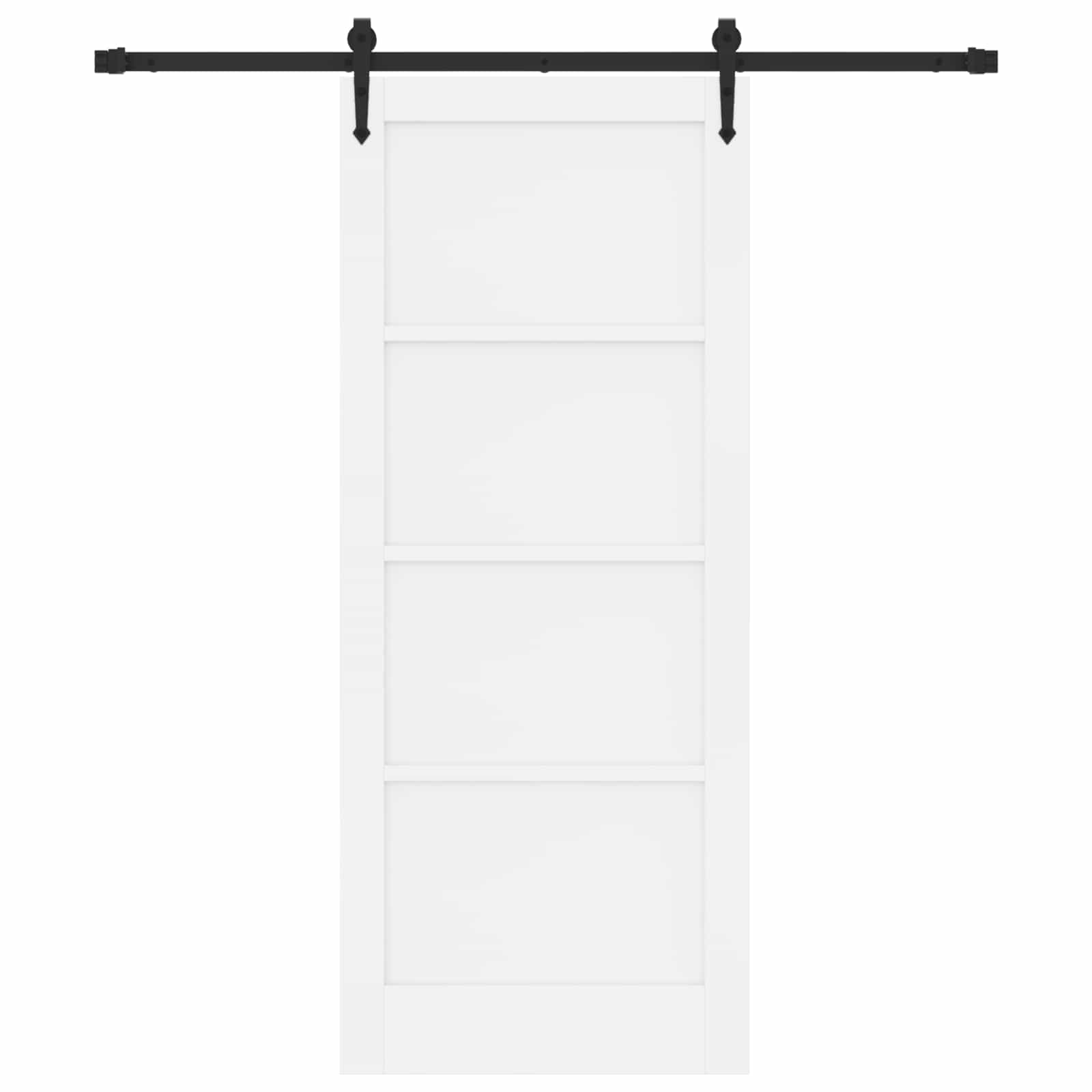 Csúszó ajtó orkdal fehér és fekete 83 x 202 cm tömör fenyőfa